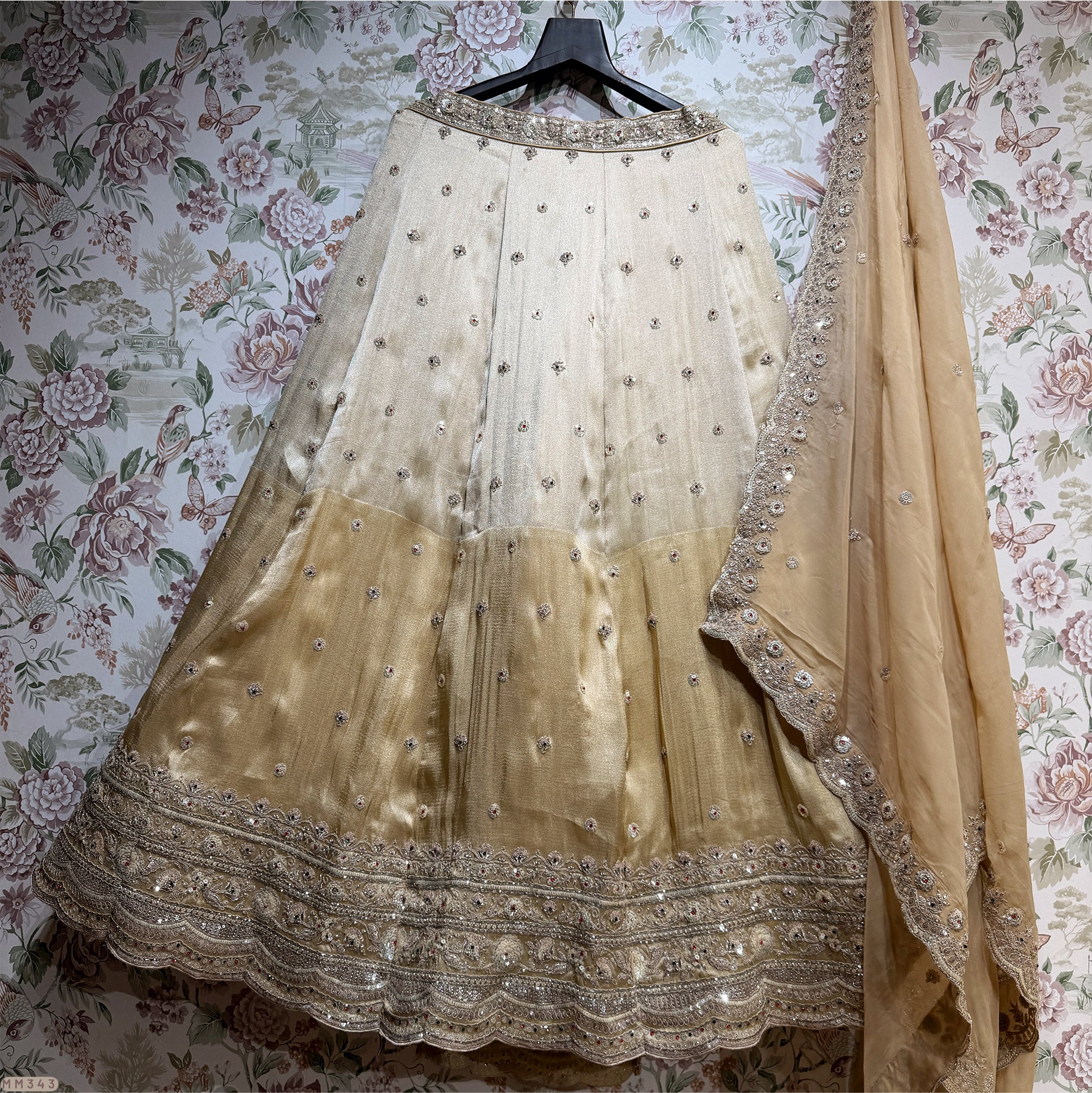 The Aarohi Edit: Ivory & Gold Heritage Lehenga Ensemble I – Ivory and Gold – view 1