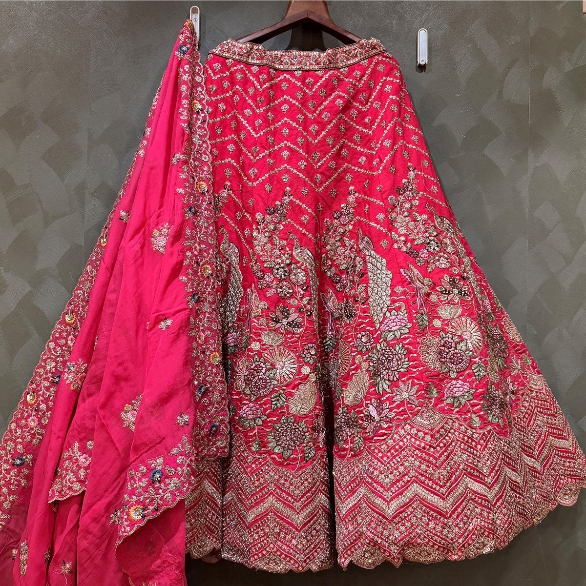 The Utsav Collection: Pink Silk Lehenga Ensemble III – Pink – view 1