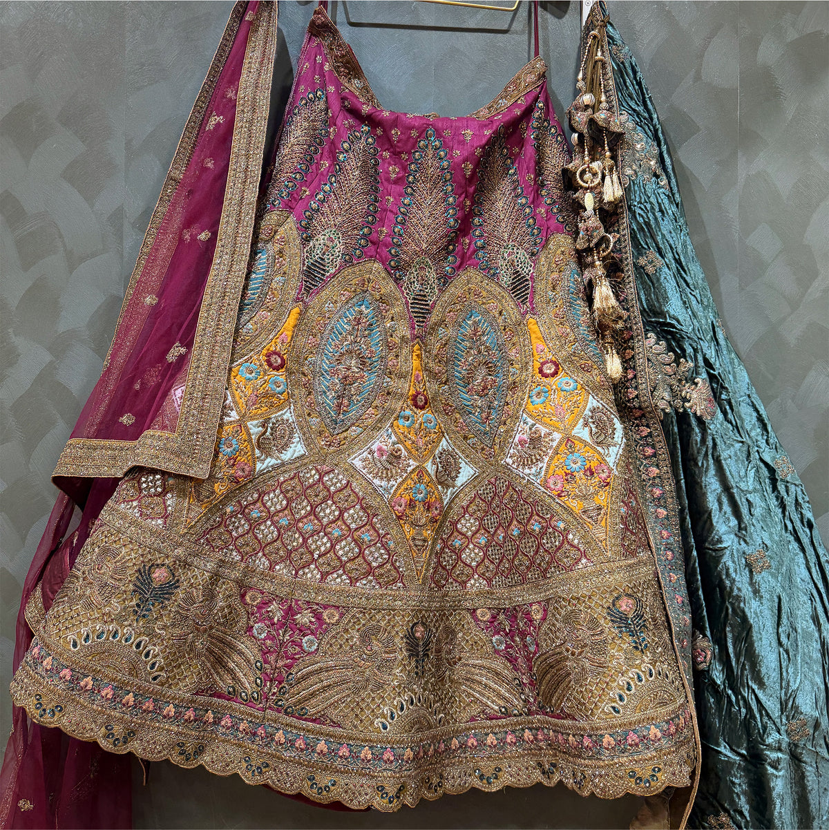 The Jaipur Palace Darbar: Heritage Lehenga Ensemble – Multi Colour – view 1