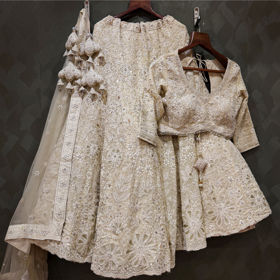 The Kalyani Heirloom: Ivory Heritage Lehenga Ensemble IV