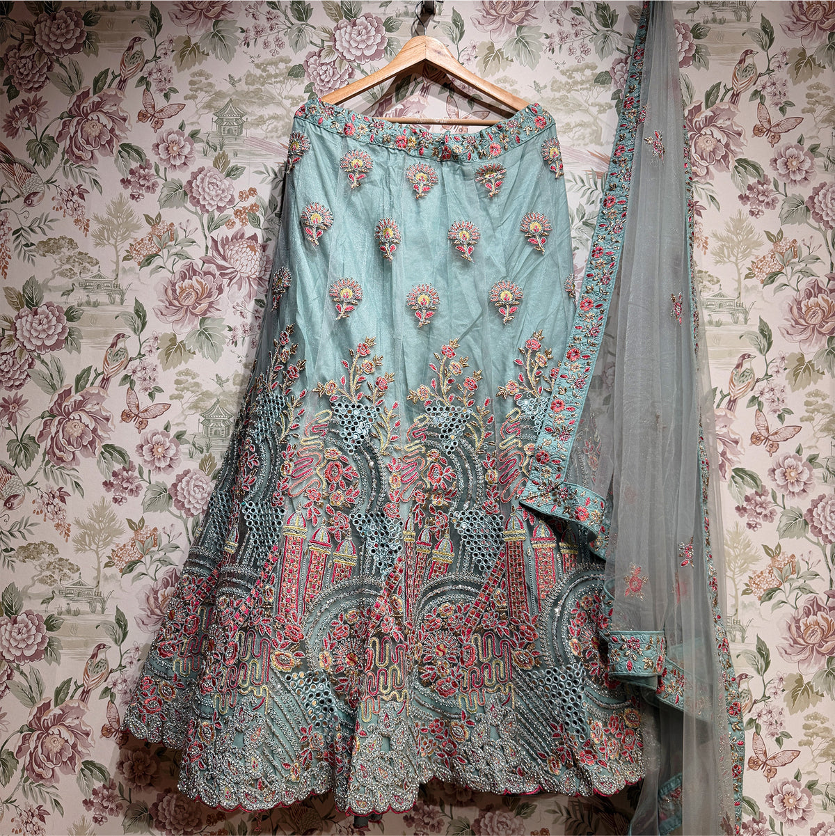 The Jaipur Palace Collection: Blue Heritage Lehenga Ensemble I – Blue – view 1