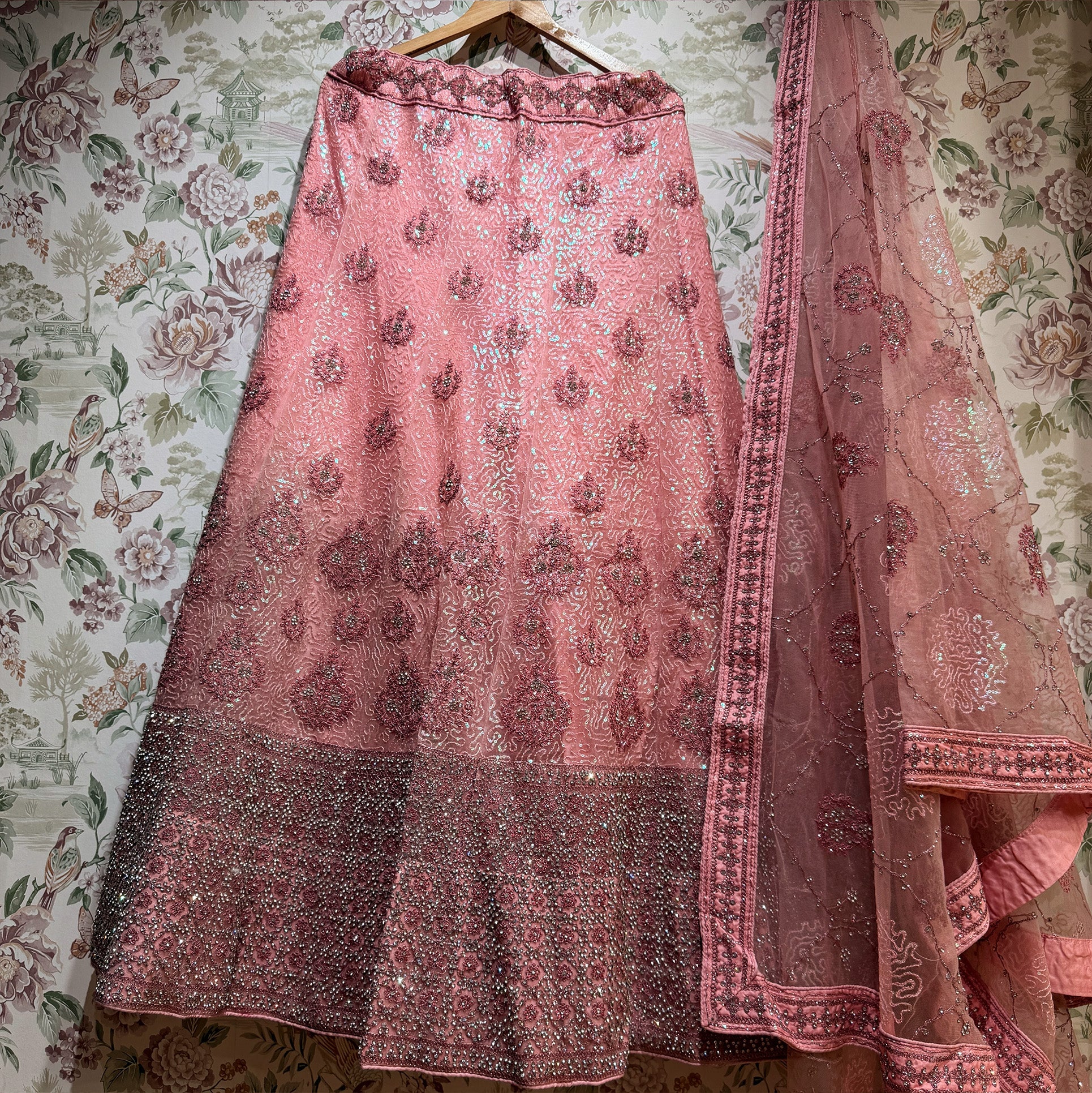 The Jharokha Heirloom Darbar: Green Heritage Lehenga Ensemble – Green – view 2