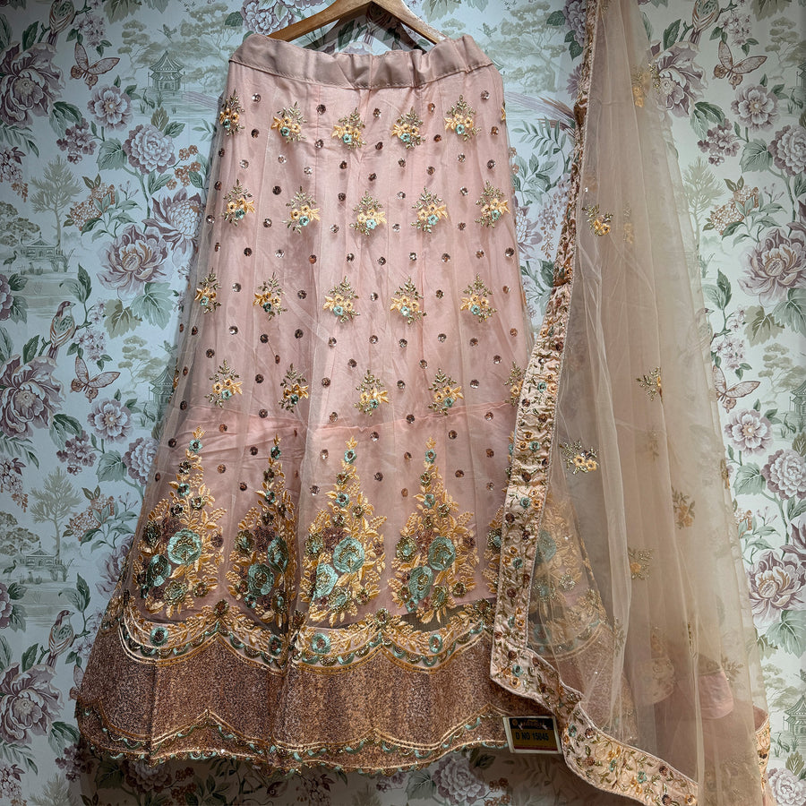 The Jharokha Heirloom Darbar: Peach Heritage Lehenga Ensemble III