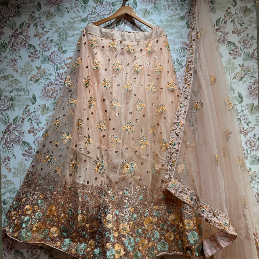 The Rajputana Darbar Edit: Peach Heritage Lehenga Ensemble III
