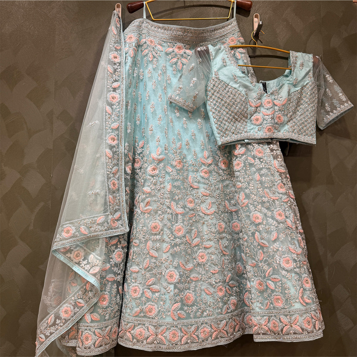 The Rajputana Darbar Edit: Blue Heritage Lehenga Ensemble – Blue – view 1