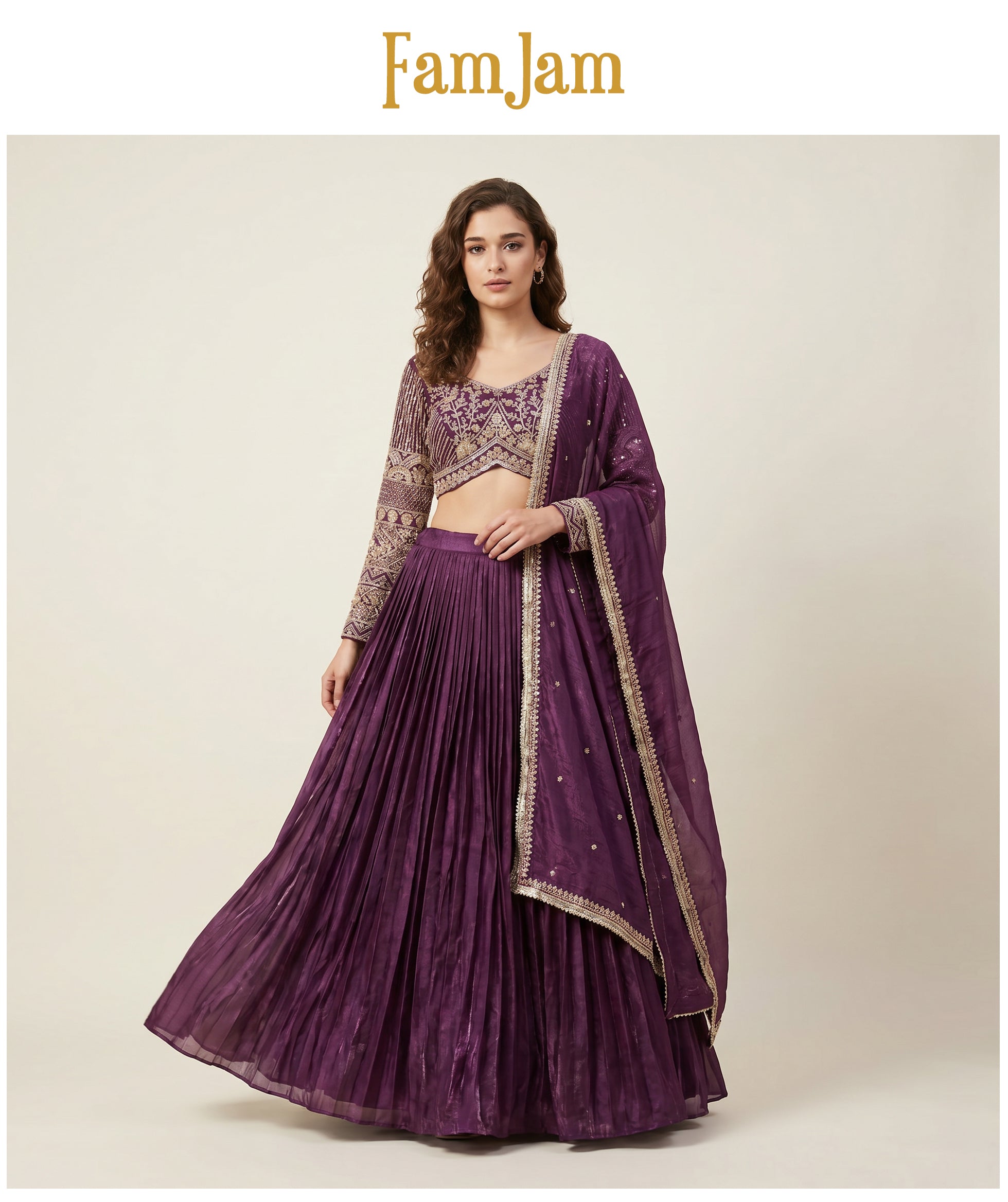 The Kalyani Heirloom: Maroon Heritage Lehenga Ensemble II – Maroon – view 2