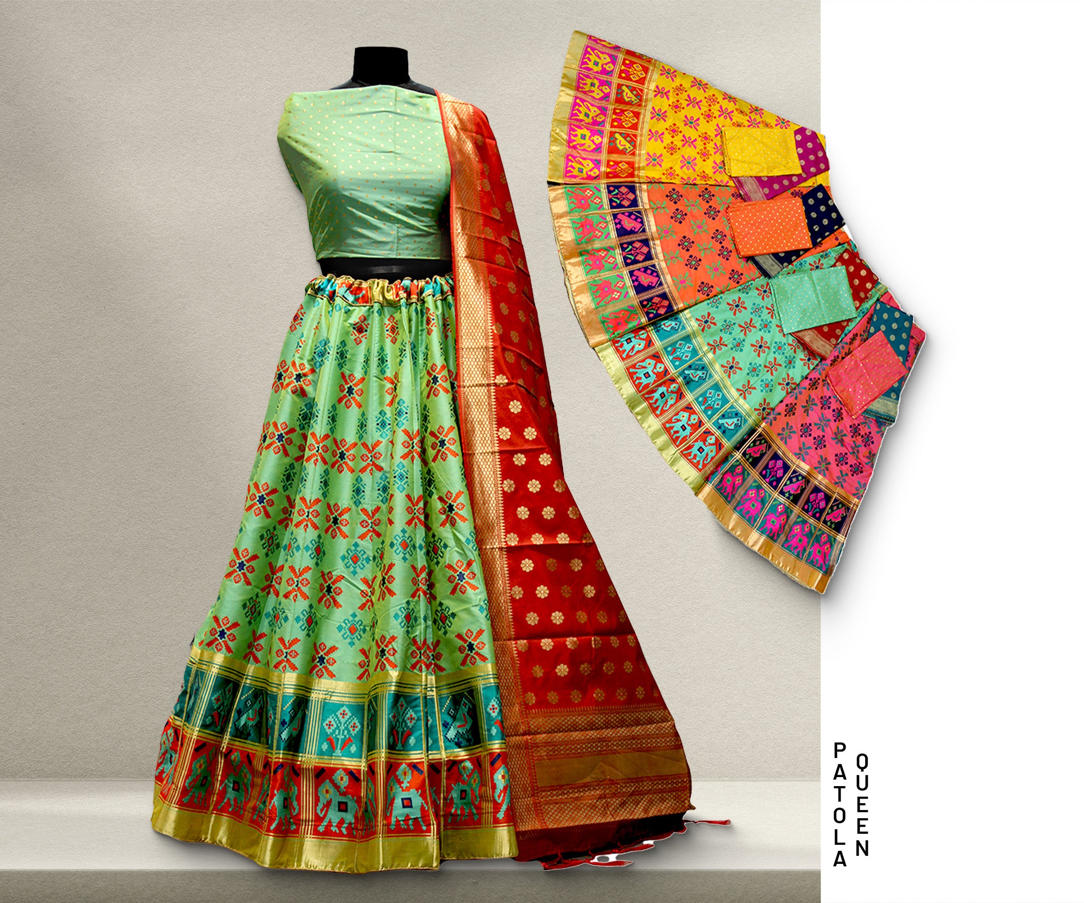 The Rajputana Darbar Edit: Heritage Lehenga Ensemble – Multi Colour – view 2