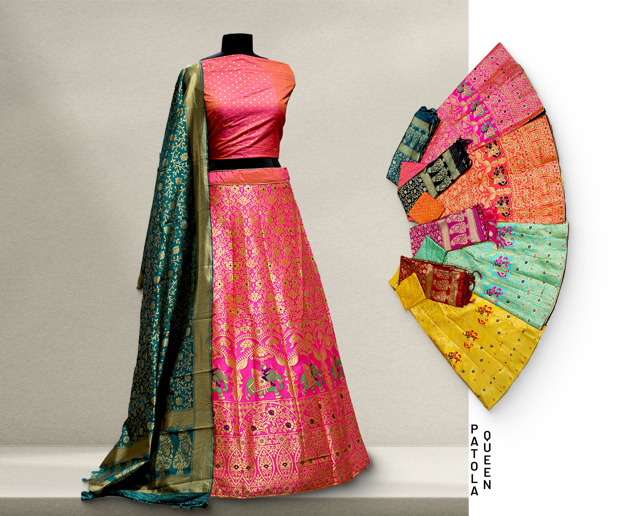 The Rajputana Darbar Edit: Heritage Lehenga Ensemble – Multi Colour – view 3