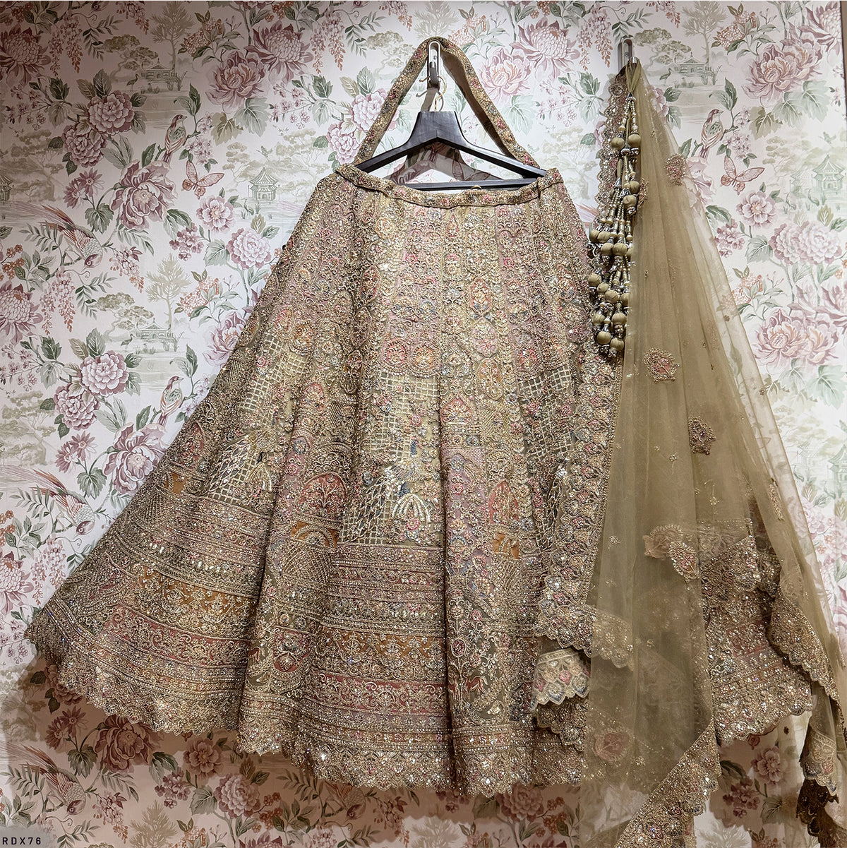 The Kalyani Heirloom: Green Heritage Lehenga Ensemble II – Green – view 1