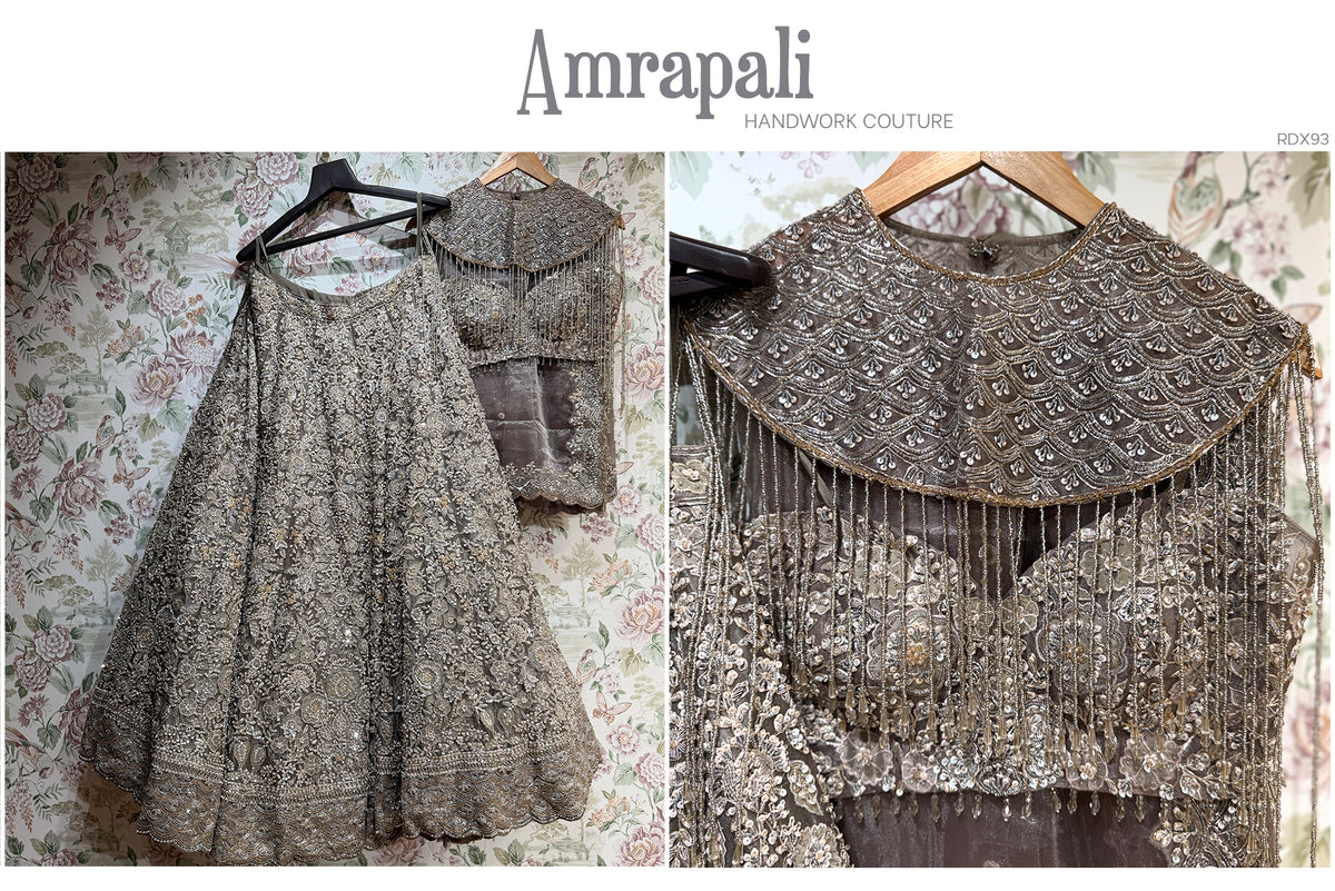 The Utsav Edit: Grey Heritage Lehenga Ensemble II – Grey – view 1