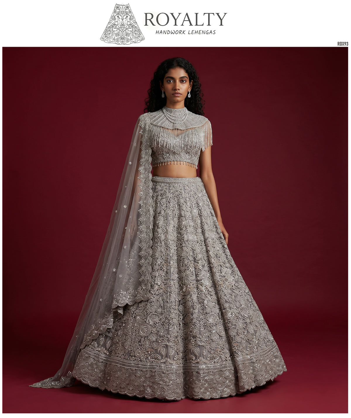 The Utsav Edit: Grey Heritage Lehenga Ensemble II – Grey – view 2