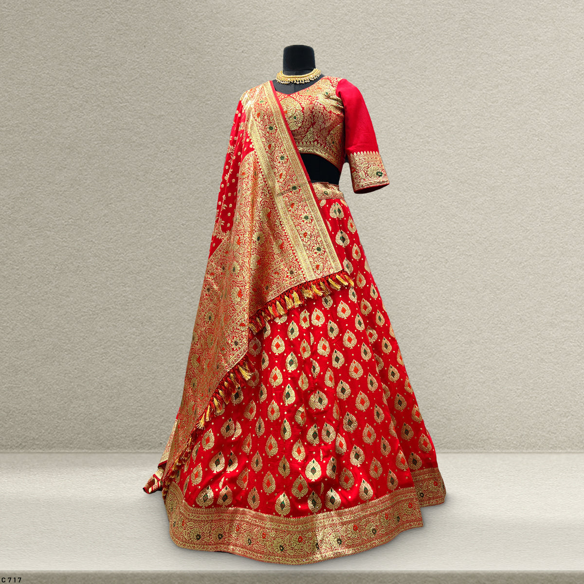 The Rajputana Darbar Edit: Red Heritage Lehenga Ensemble II – Red – view 1