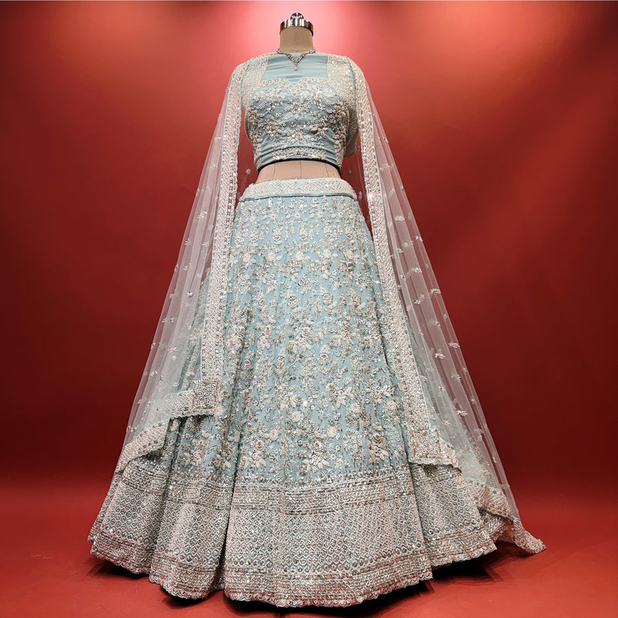 The Saubhagya Collection: Blue Heritage Lehenga Ensemble IV