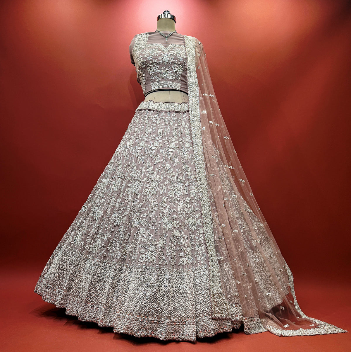 The Saubhagya Collection: Blue Heritage Lehenga Ensemble IV – Blue – view 6