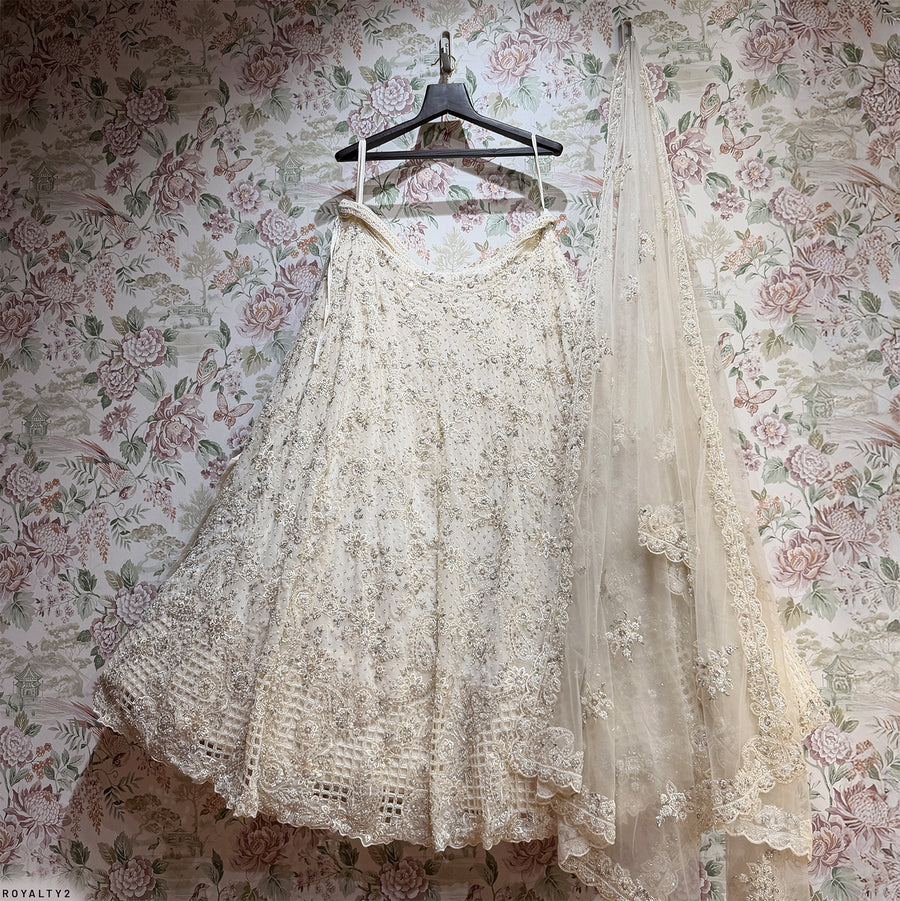 The Ananda Darbar: Baby Pink Heritage Lehenga Ensemble
