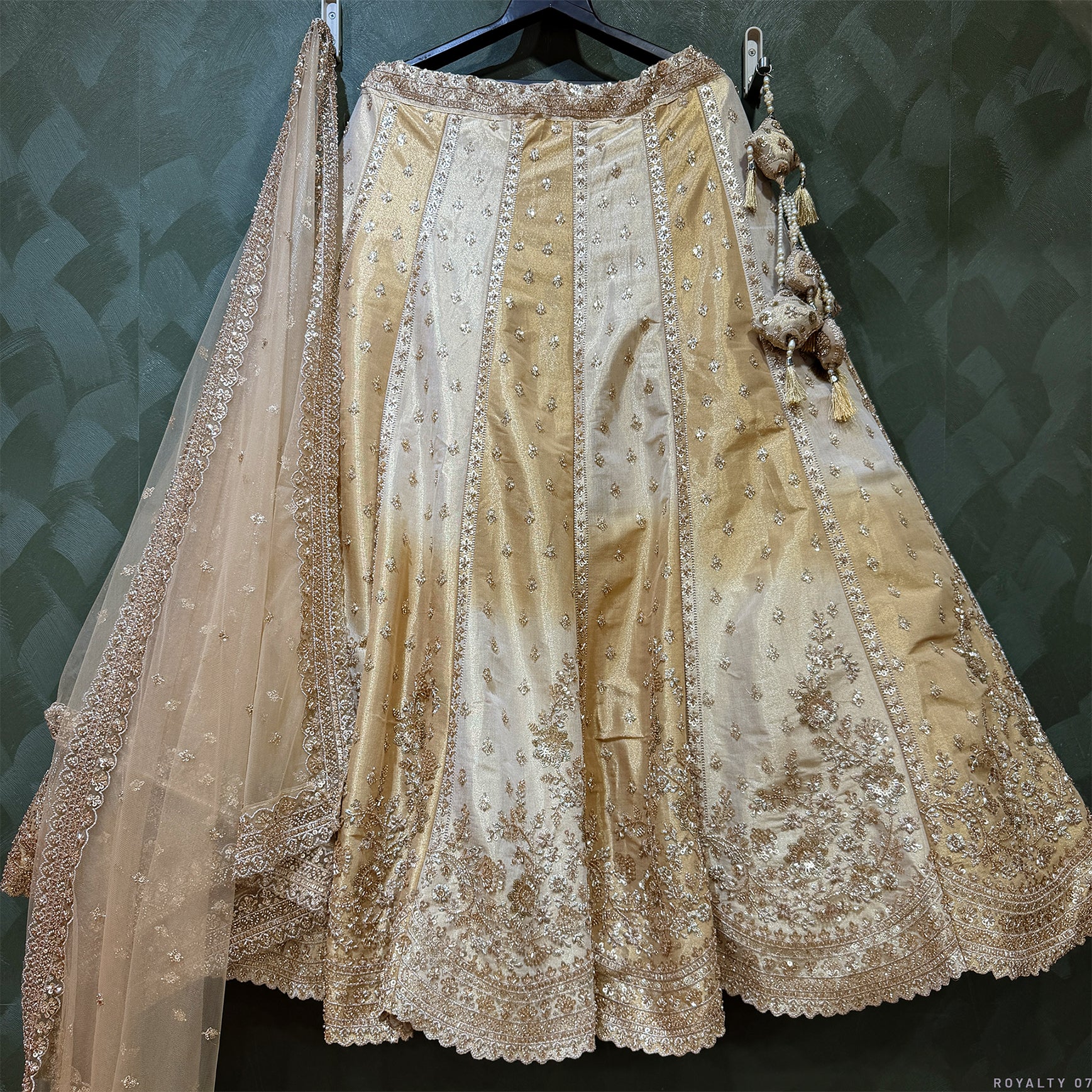 The Vivaha Collection: Ivory & Gold Heritage Lehenga Ensemble I – Ivory and Gold – view 1