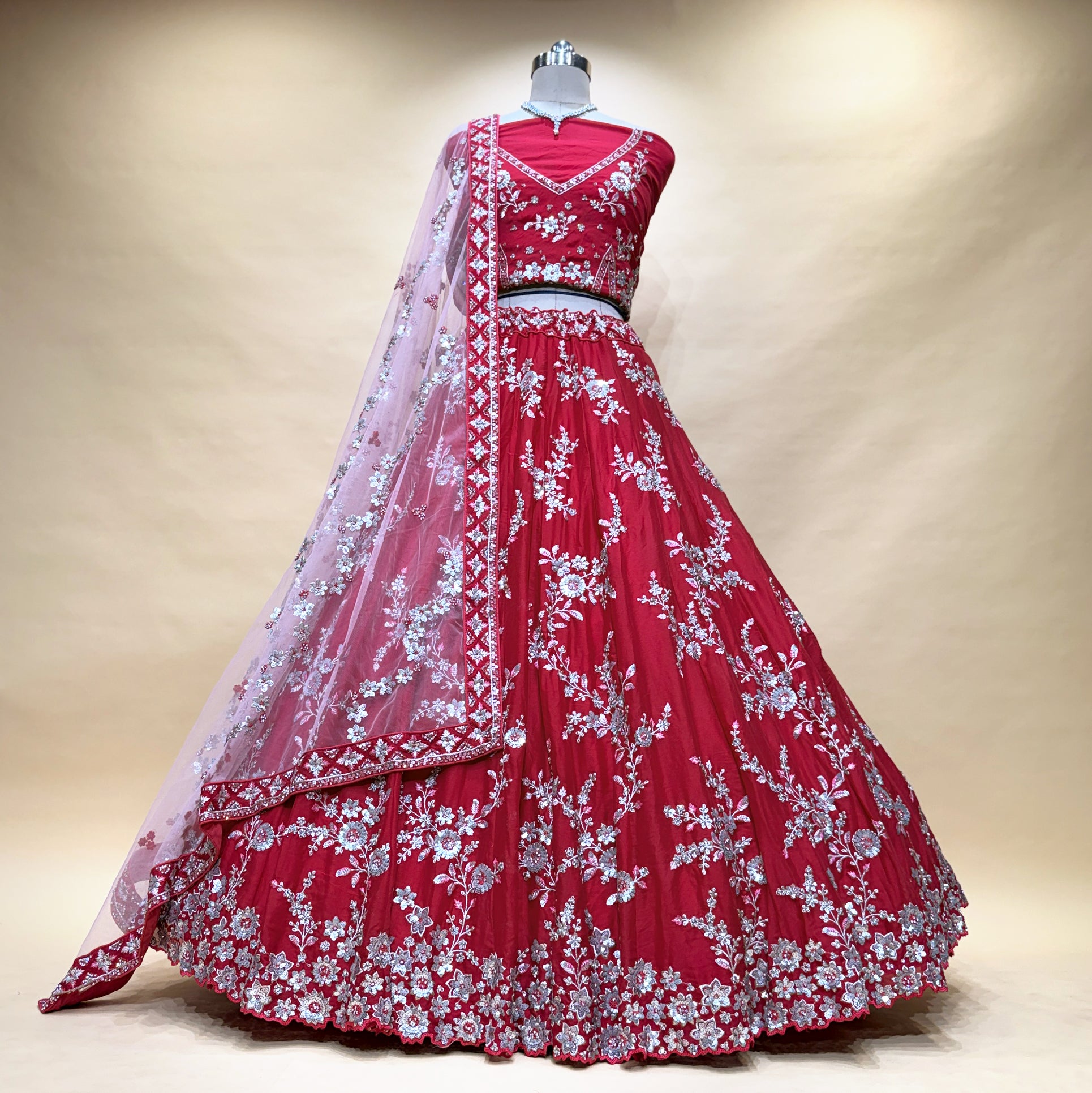 The Mangalam Collection: Blue Heritage Lehenga Ensemble II – Blue – view 5