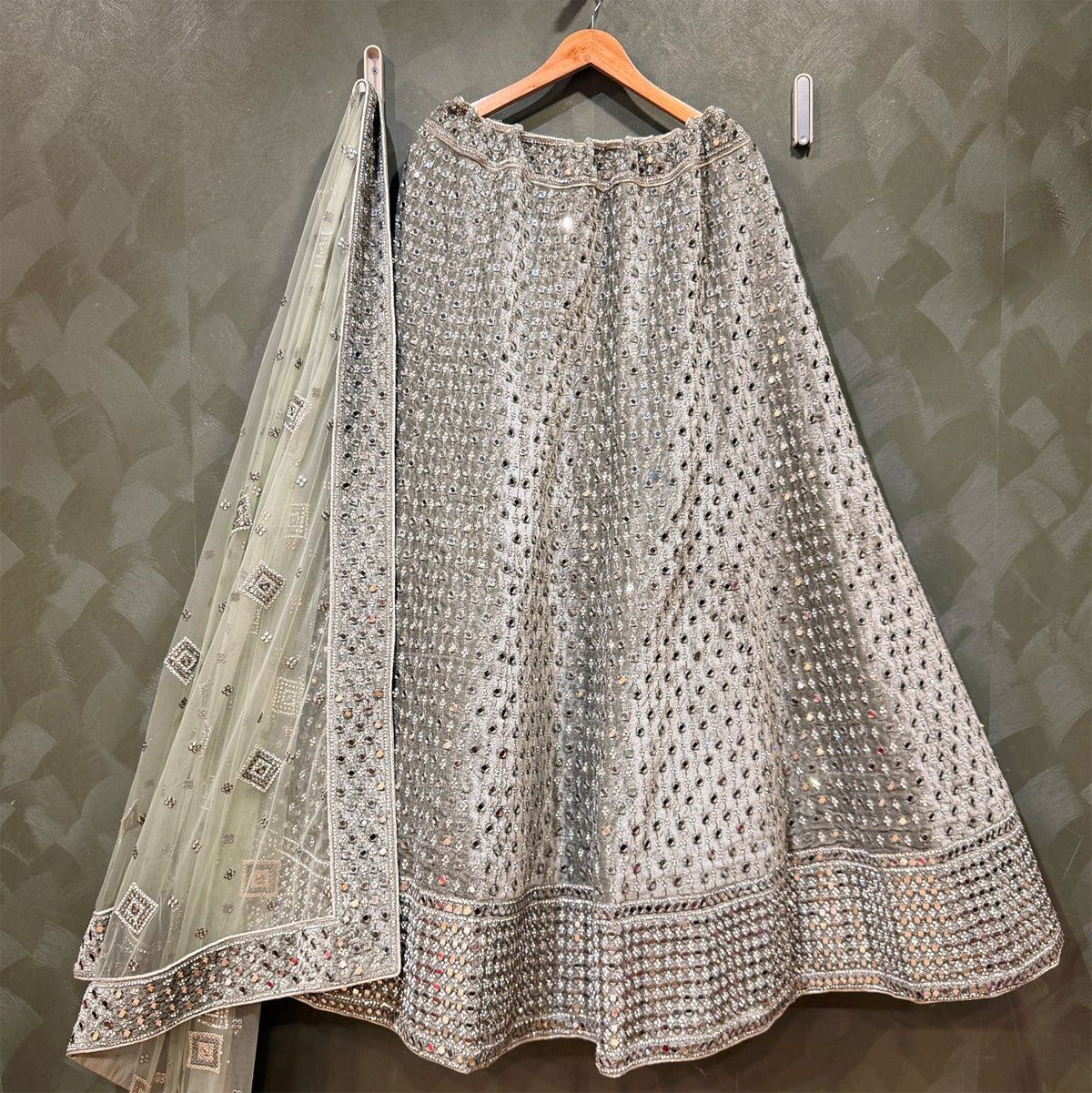 The Amber Fort Darbar: Green Heritage Lehenga Ensemble – Green – view 2