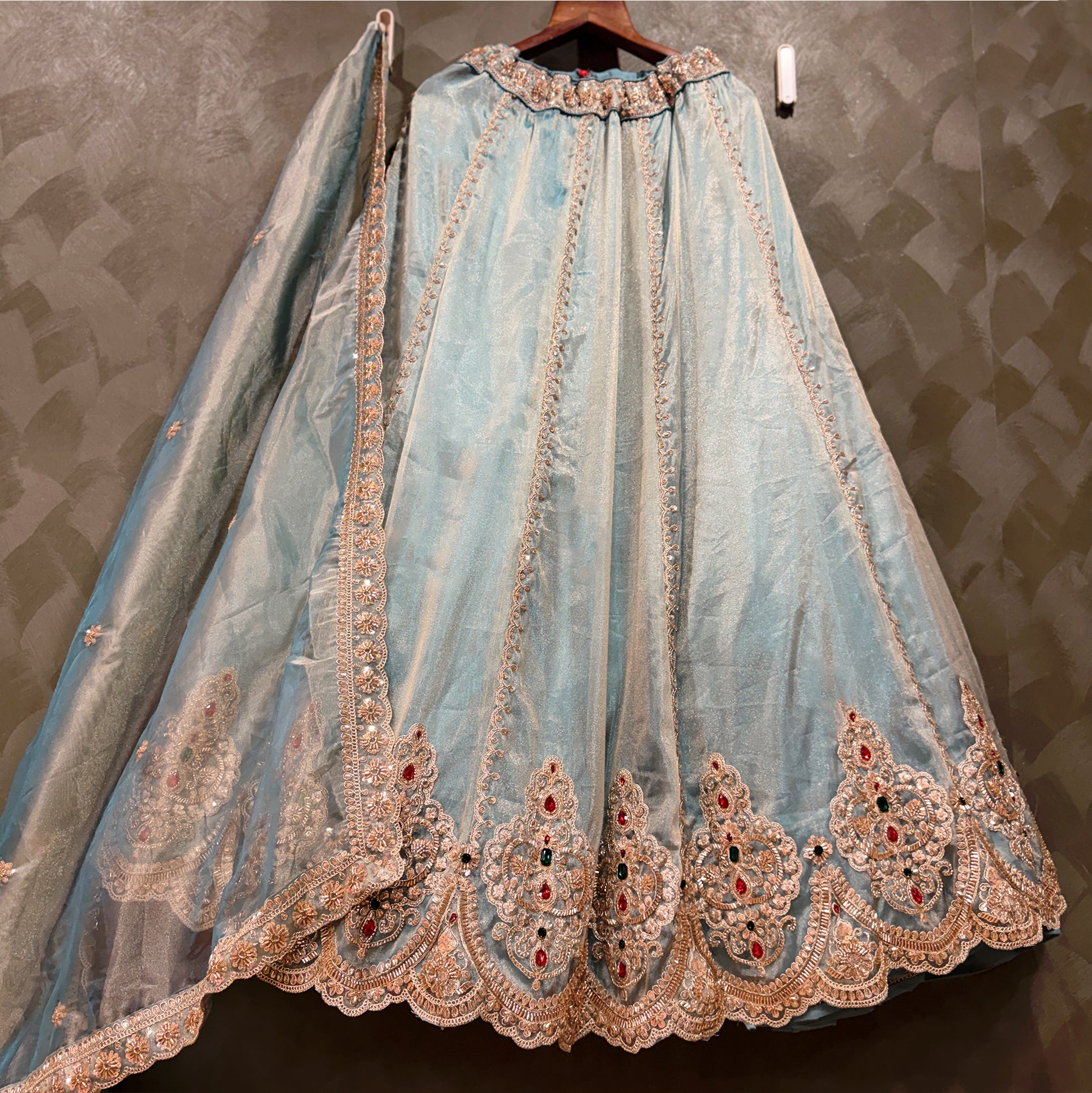 The Rajputana Darbar Edit: Blue Heritage Lehenga Ensemble IV – Blue – view 1