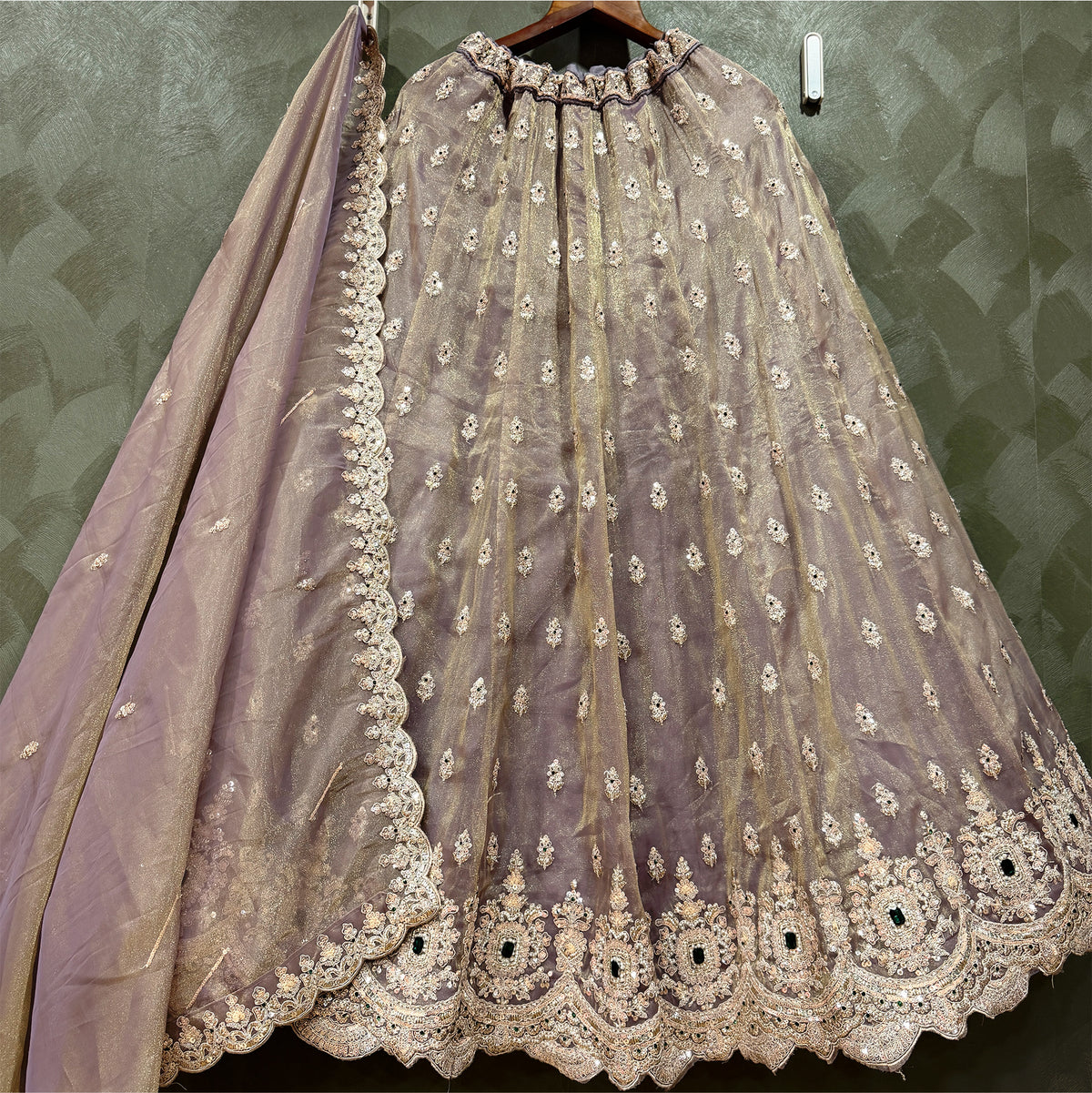The Kashi Trousseau Collection: Lavender Heritage Lehenga Ensemble – Lavender – view 1
