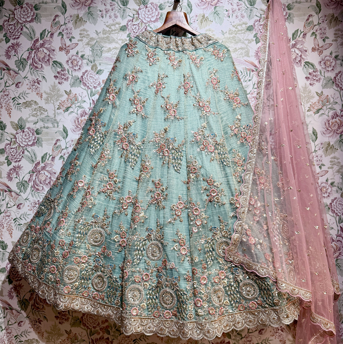 The Parampara Edit: Blue Heritage Lehenga Ensemble IV – Blue – view 1
