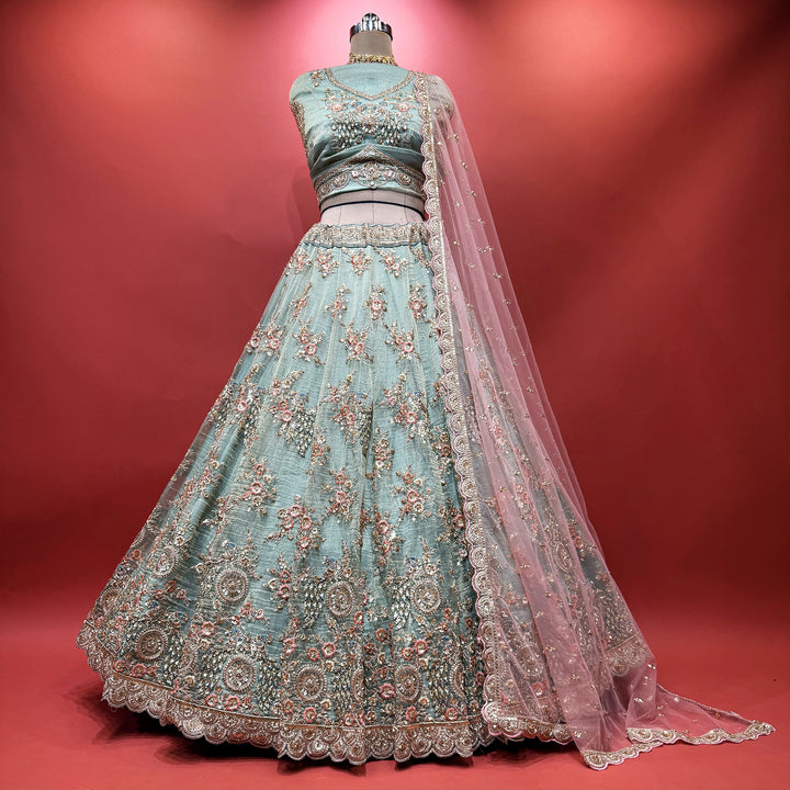 The Vivaha Darbar: Blue Heritage Lehenga Ensemble III