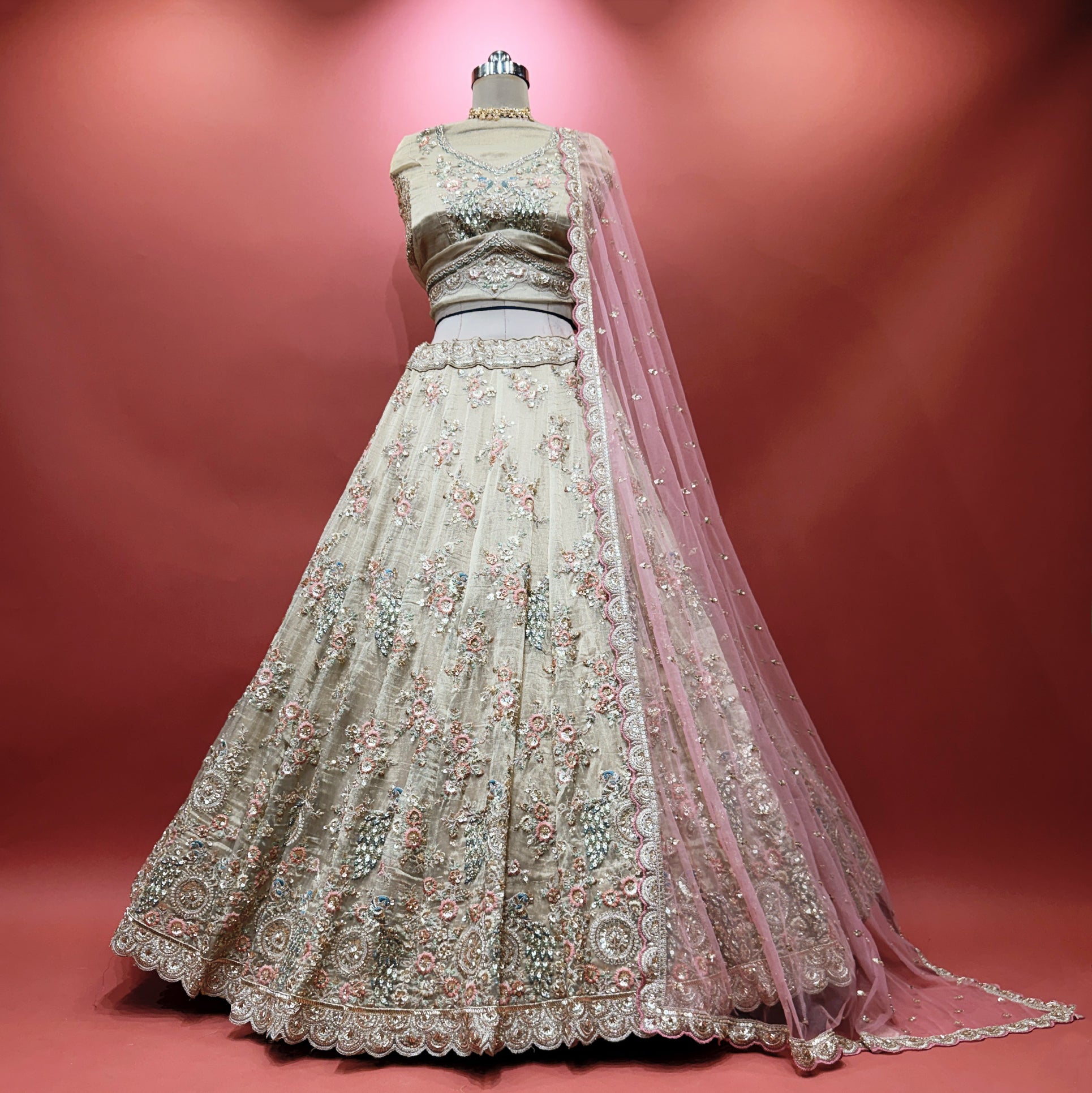 The Parampara Edit: Blue Heritage Lehenga Ensemble IV – Blue – view 4