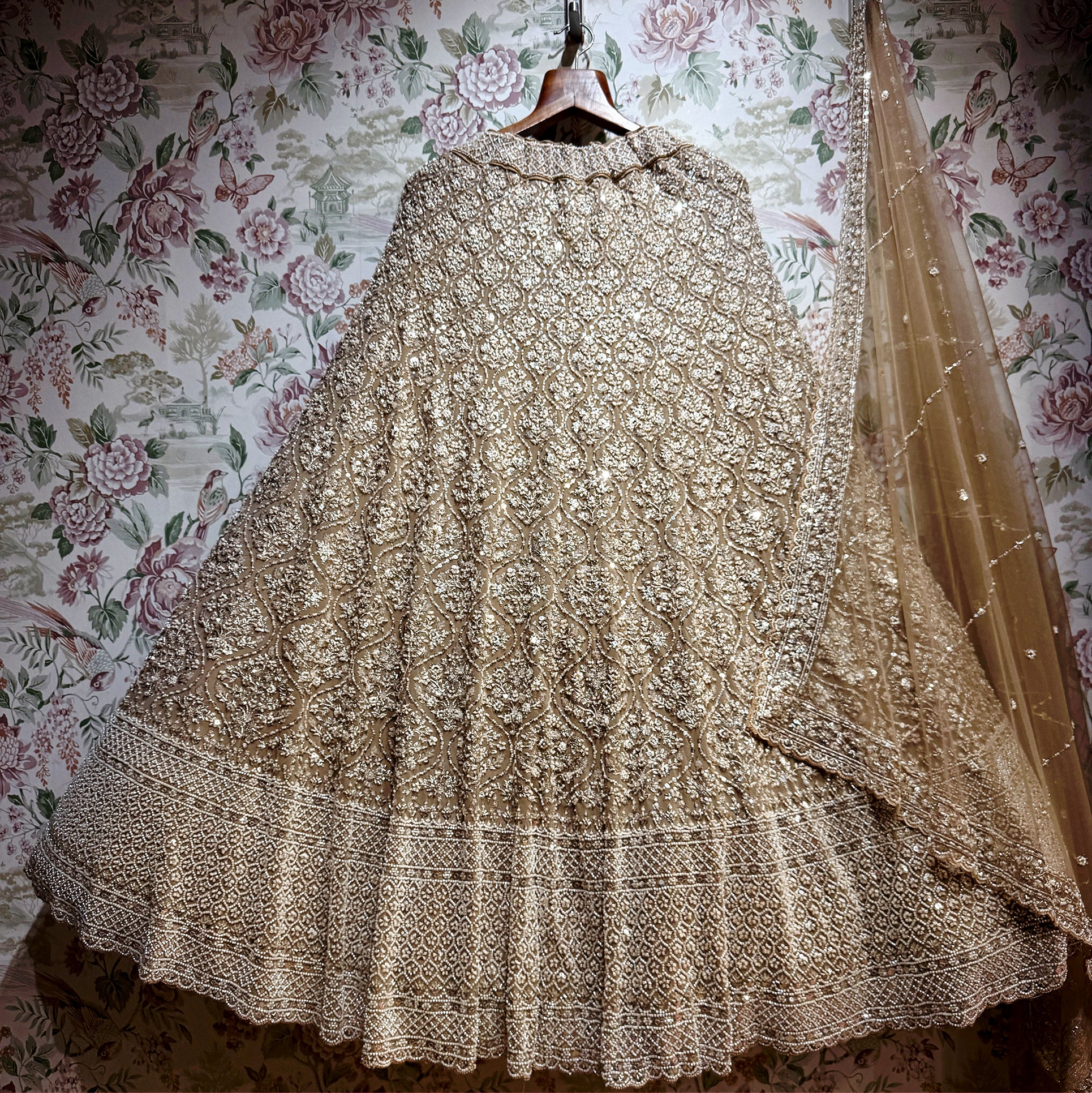 The Kalyani Darbar: Lavender Heritage Lehenga Ensemble IV – Lavender – view 3