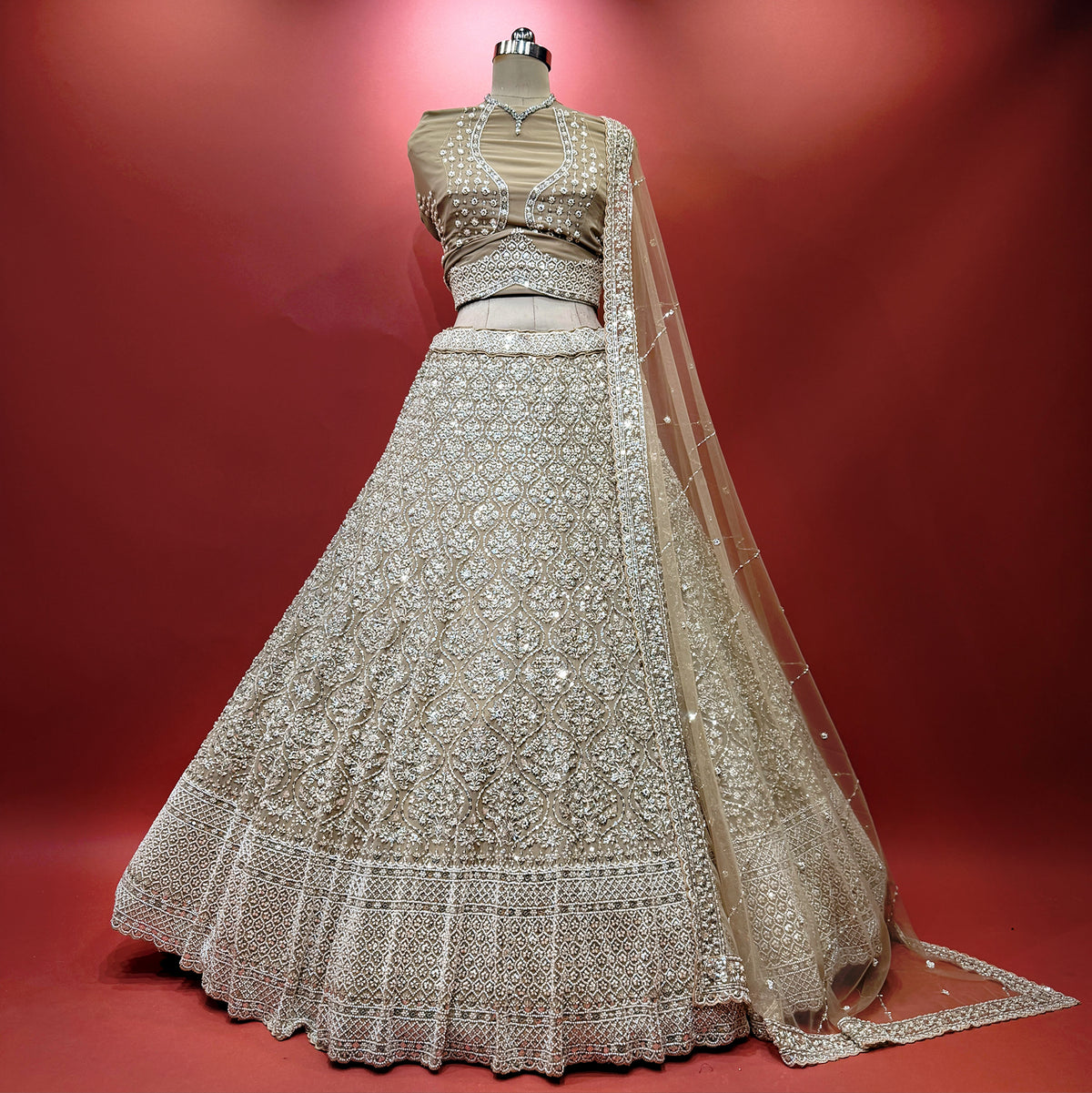 The Kalyani Darbar: Lavender Heritage Lehenga Ensemble IV – Lavender – view 4
