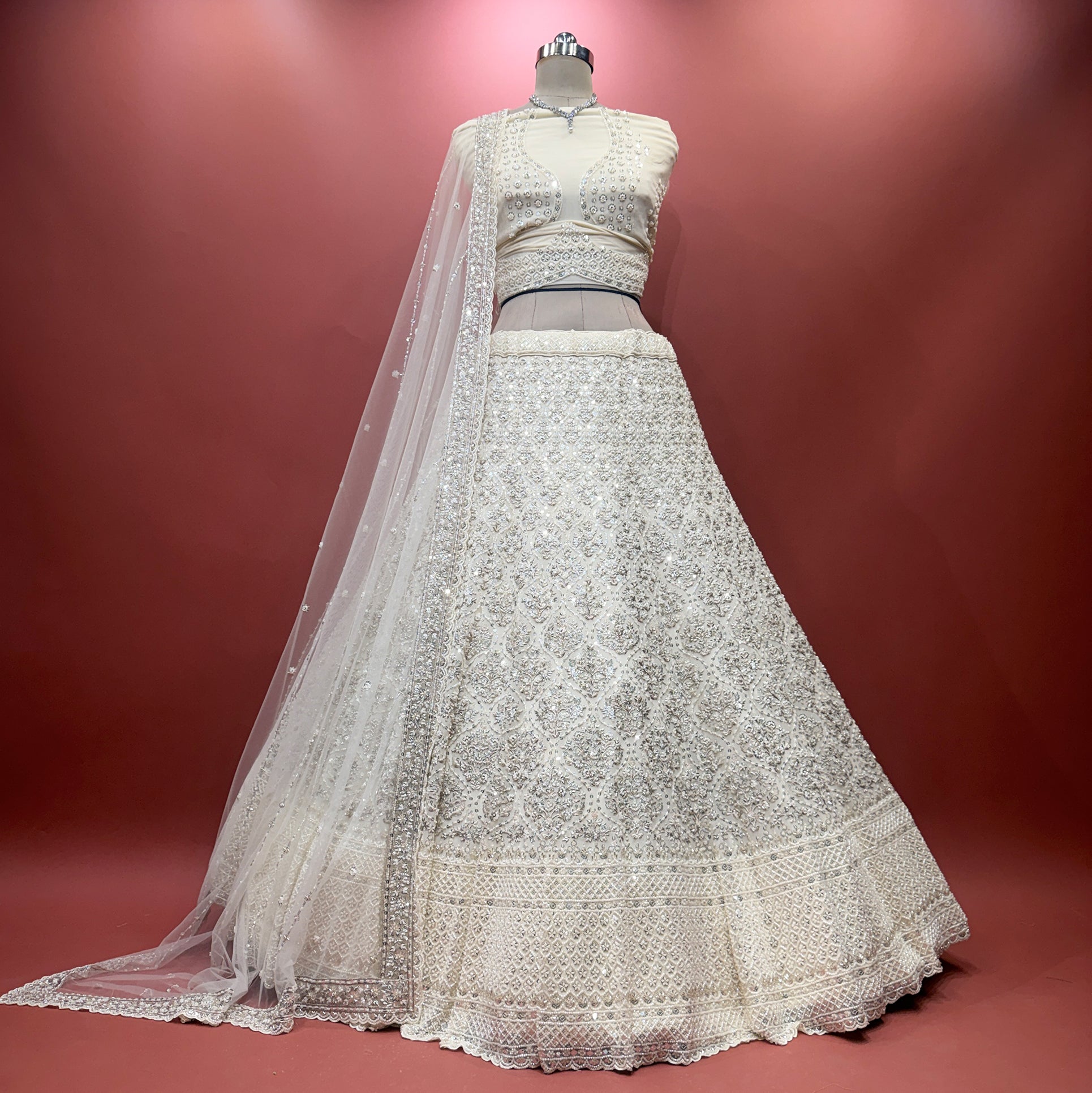 The Kalyani Darbar: Lavender Heritage Lehenga Ensemble IV – Lavender – view 5