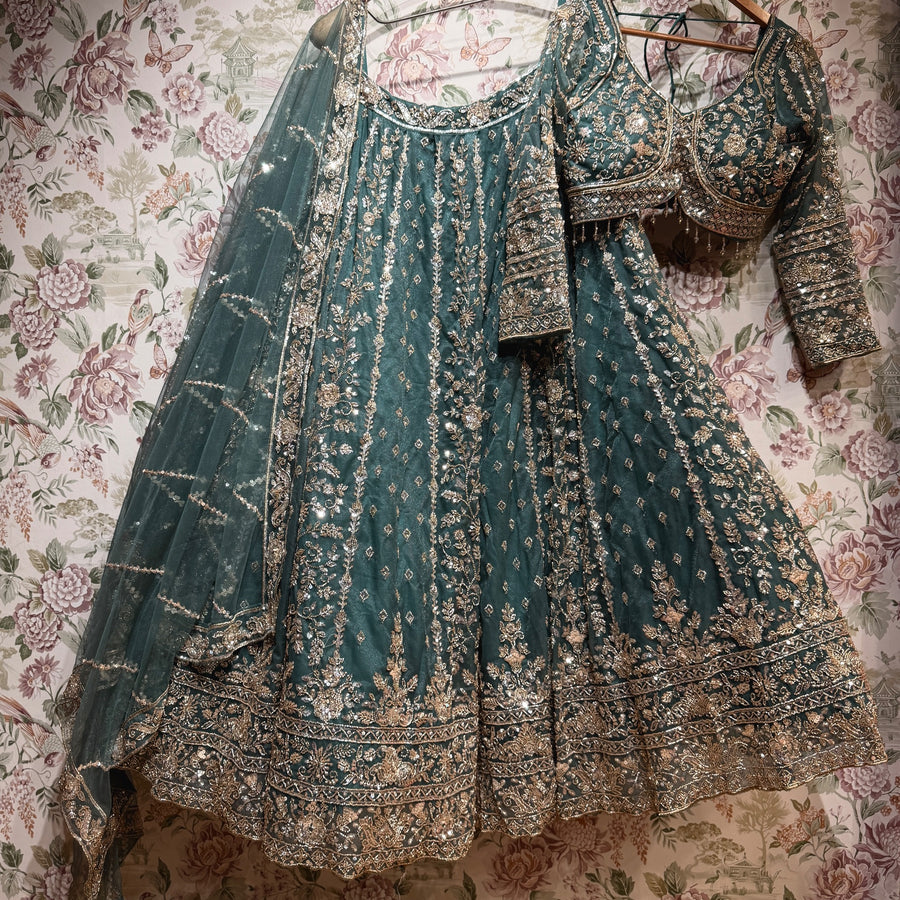 The Chandrika Collection: Green Lehenga Ensemble