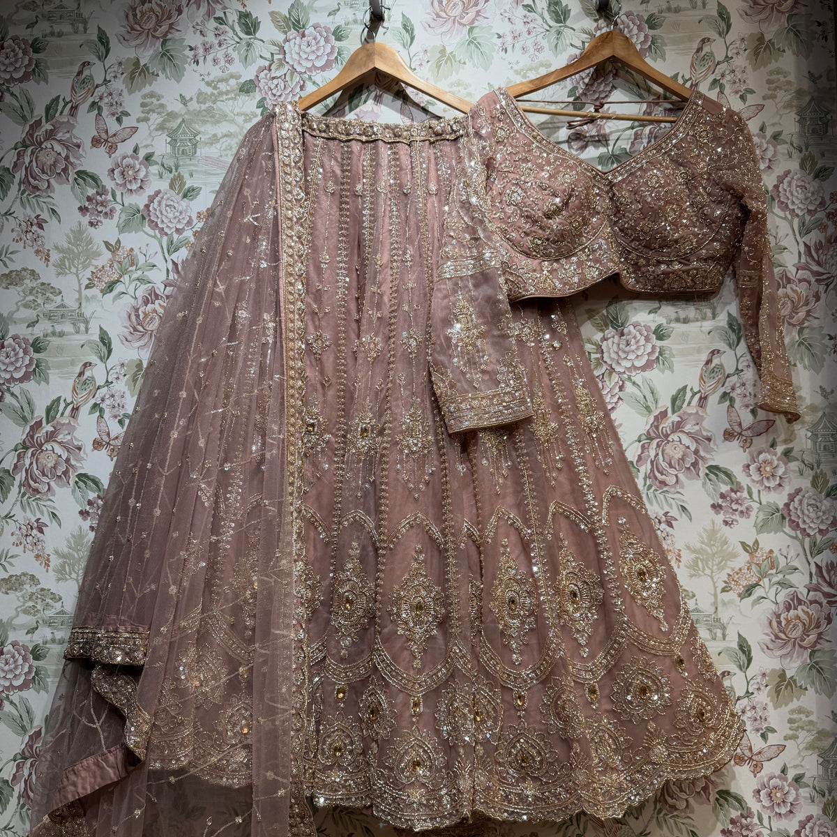 The Padma Palace Edit: Grey Lehenga Ensemble - Lilac - view 3