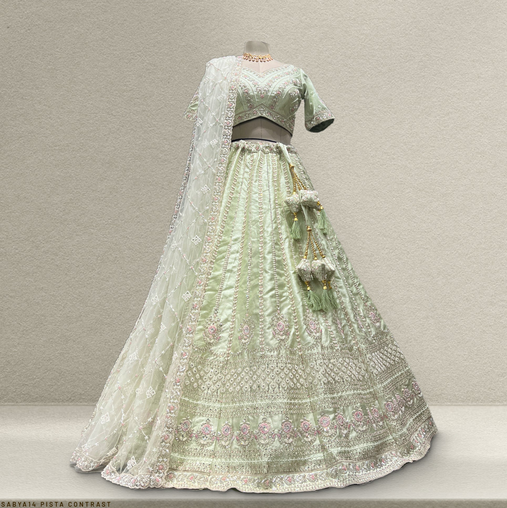 The Marwar Collection Edit: Ivory & Pink Heritage Lehenga Ensemble II – Baby Pink and Ivory – view 2