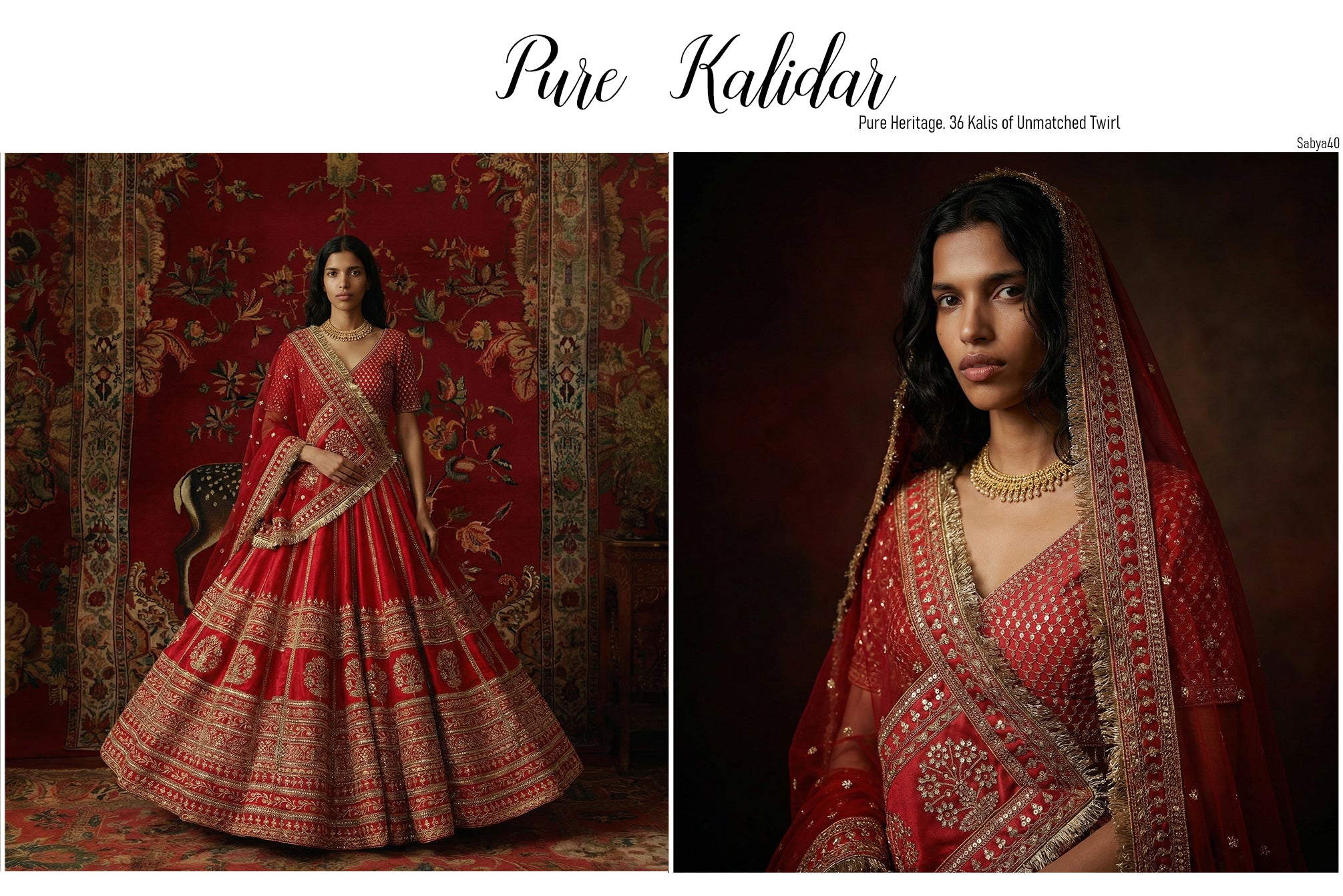 The Kashi Trousseau Collection: Red Heritage Lehenga Ensemble – Red – view 2