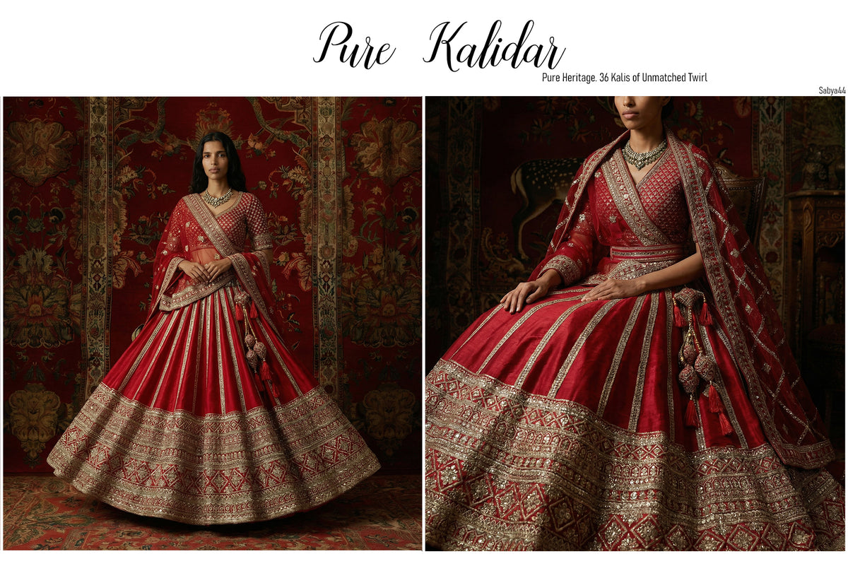 The Shagun Darbar: Red Heritage Lehenga Ensemble III – Red – view 2