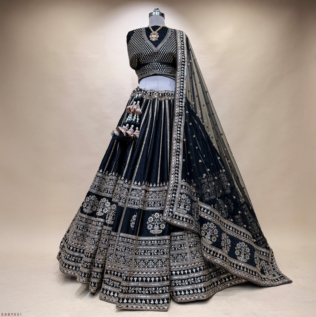 The Jaipur Palace Darbar: Pink Heritage Lehenga Ensemble – Baby Pink – view 3