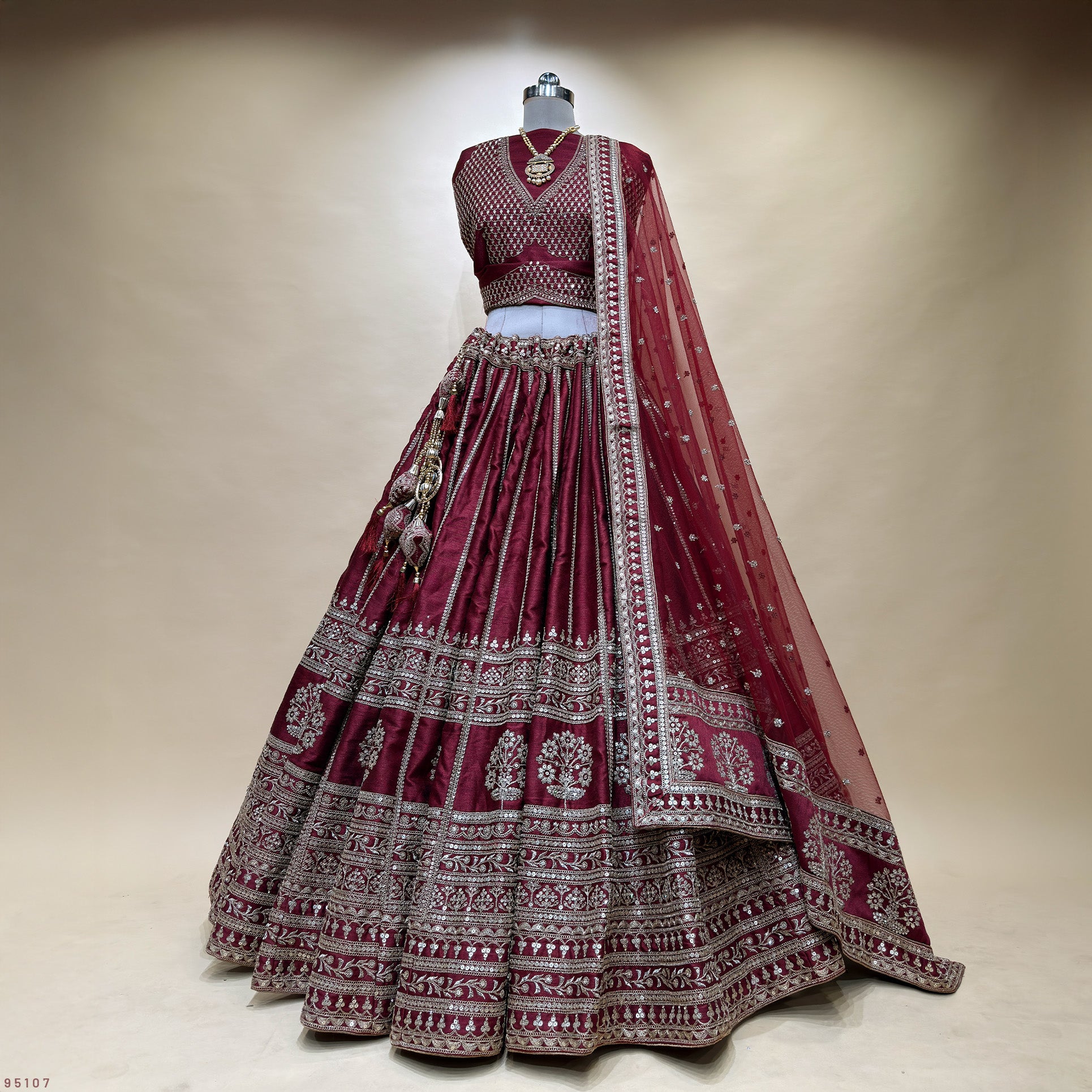 The Jaipur Palace Darbar: Pink Heritage Lehenga Ensemble – Baby Pink – view 7