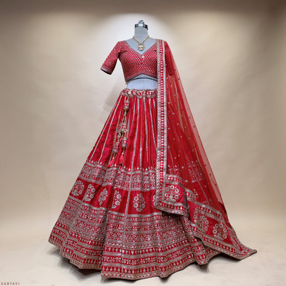 The Jaipur Palace Darbar: Pink Heritage Lehenga Ensemble – Baby Pink – view 9