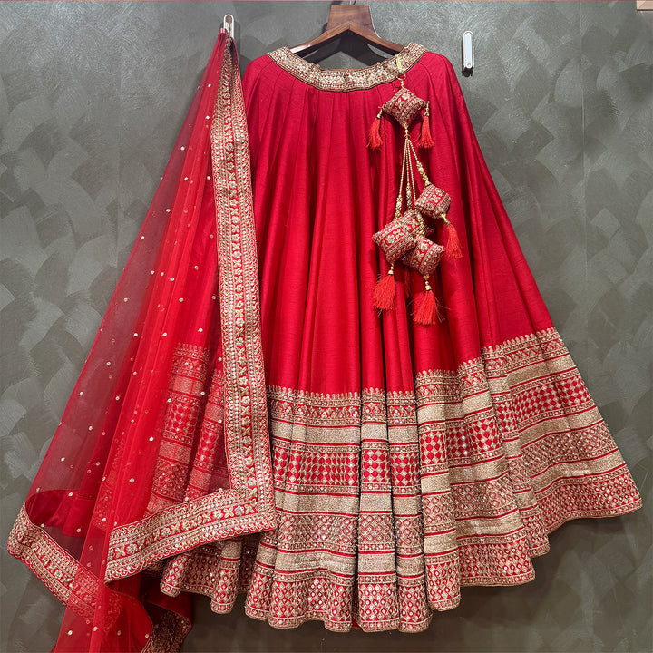 The Mewar Heritage Heirloom: Red Heritage Lehenga Ensemble IV