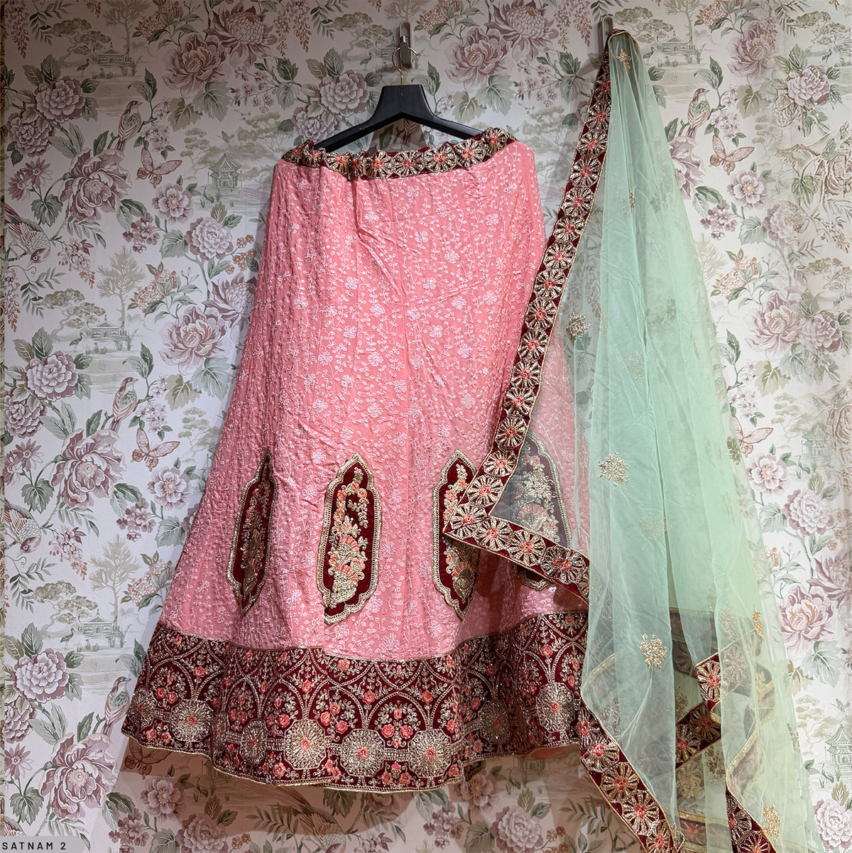 The Shagun Heirloom: Blue Heritage Lehenga Ensemble – Blue – view 2