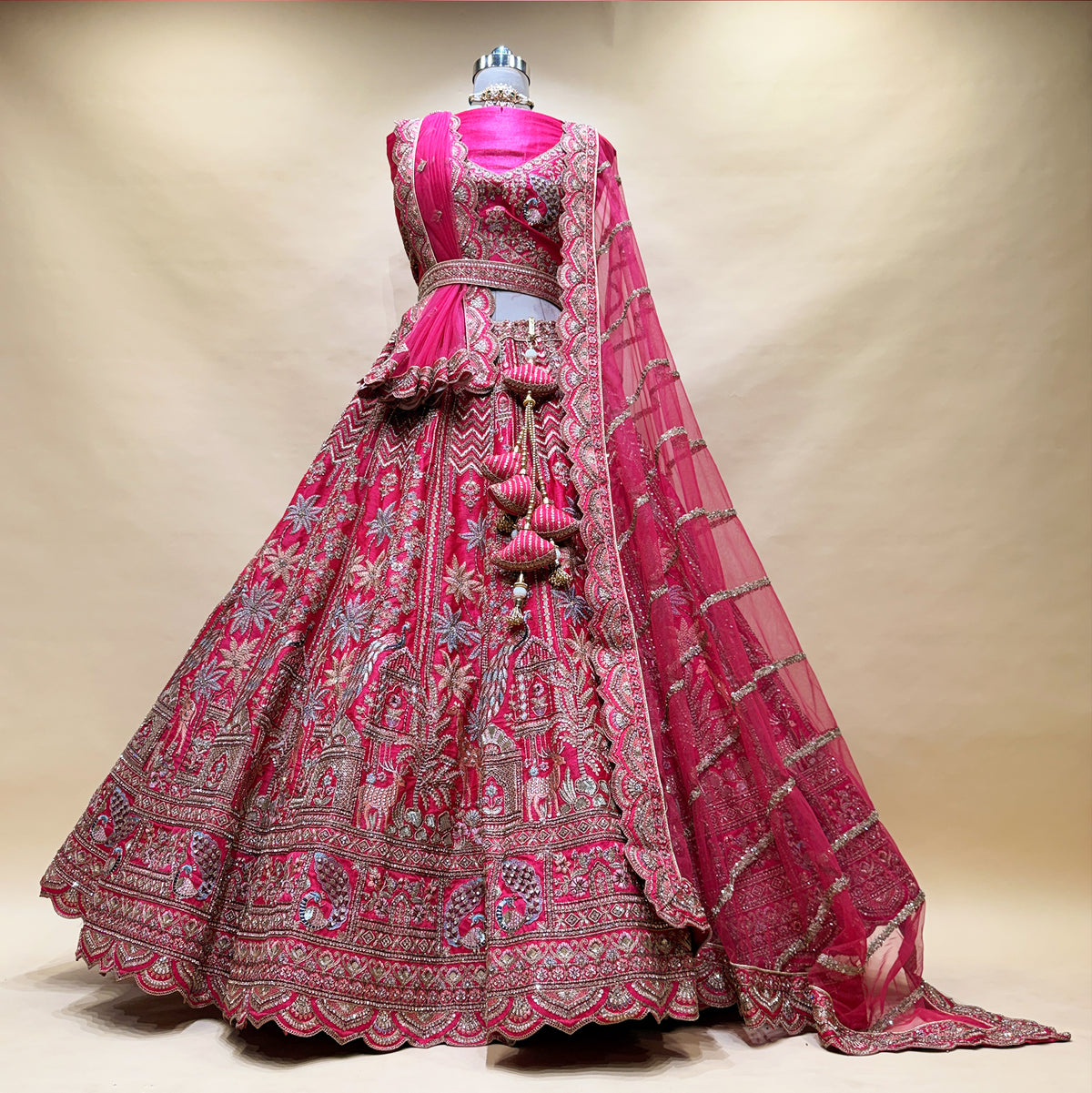 The Jharokha Heirloom Darbar: Pink Heritage Lehenga Ensemble I – Pink – view 1