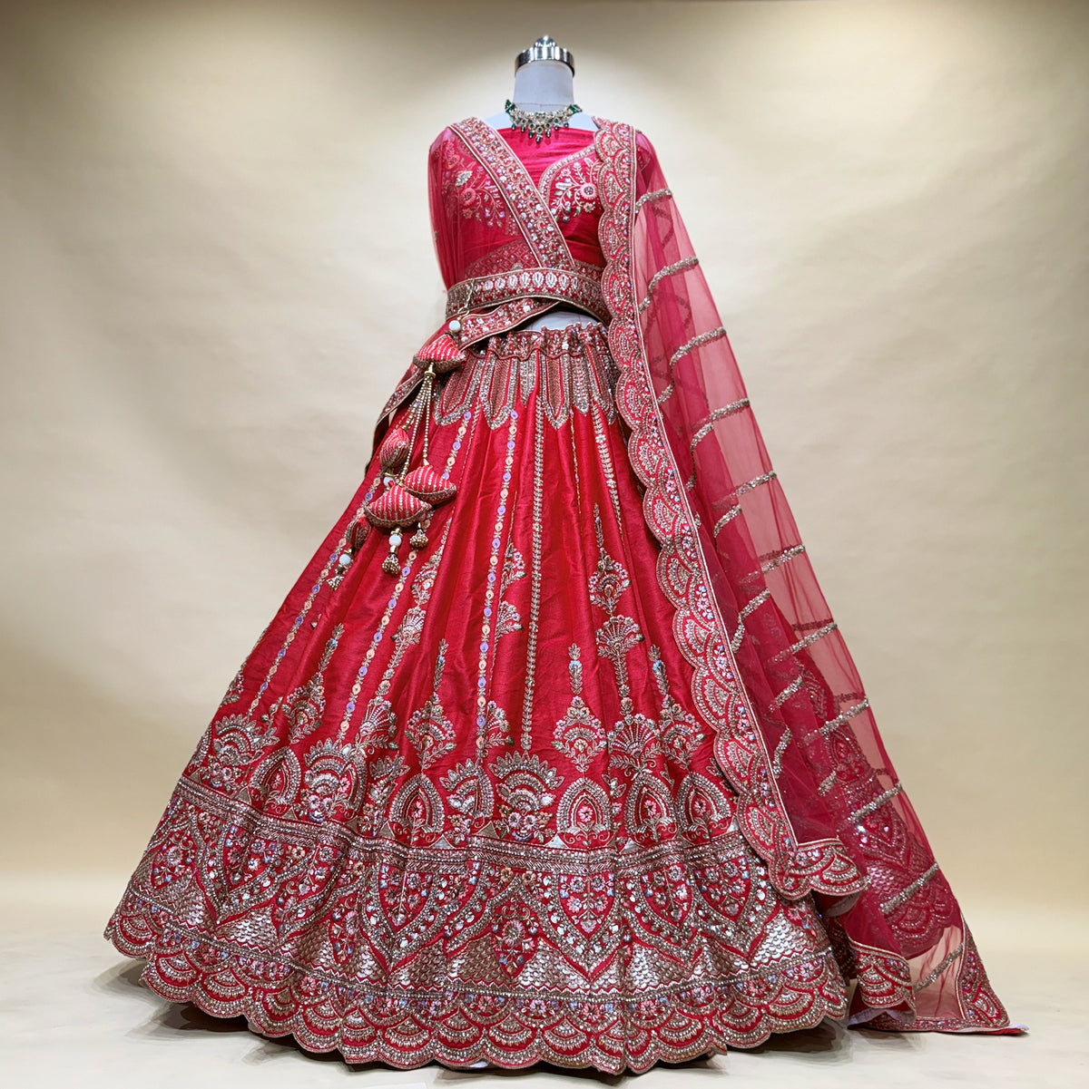 The Mewar Heritage Heirloom: Pink Heritage Lehenga Ensemble IV – Pink – view 2