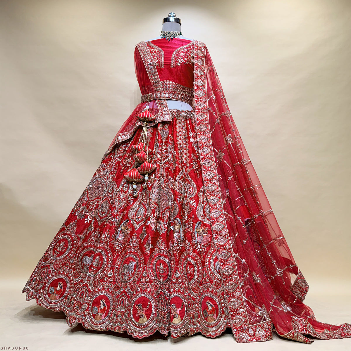 The Shagun Edit: Pink Heritage Lehenga Ensemble – Pink – view 2