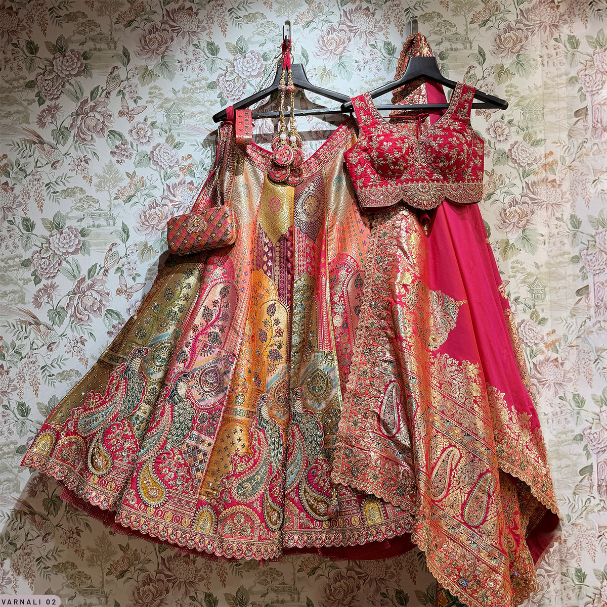 The Banaras Loom Collection: Heritage Lehenga Ensemble IV – Multi Colour – view 1