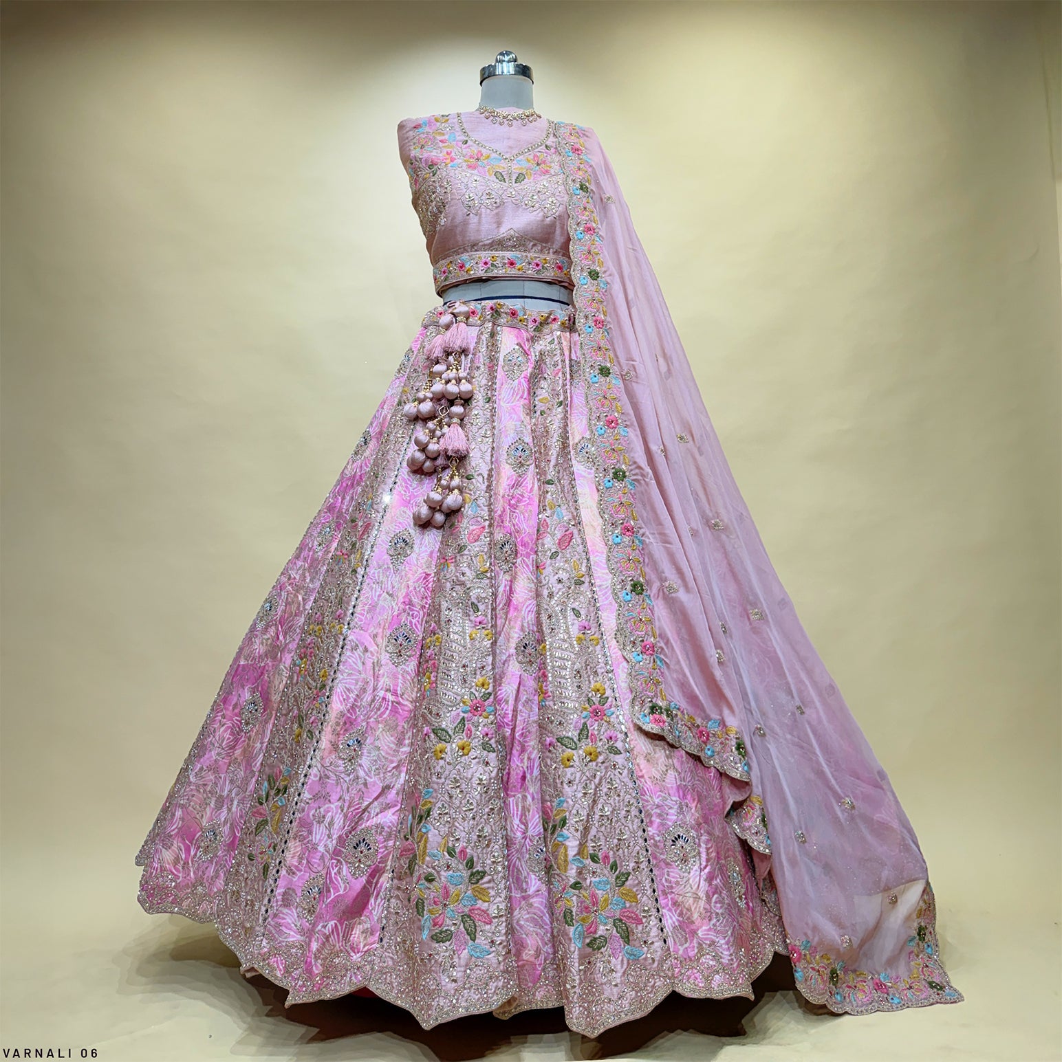 The Amber Fort Heirloom: Blue Heritage Lehenga Ensemble – Blue – view 3