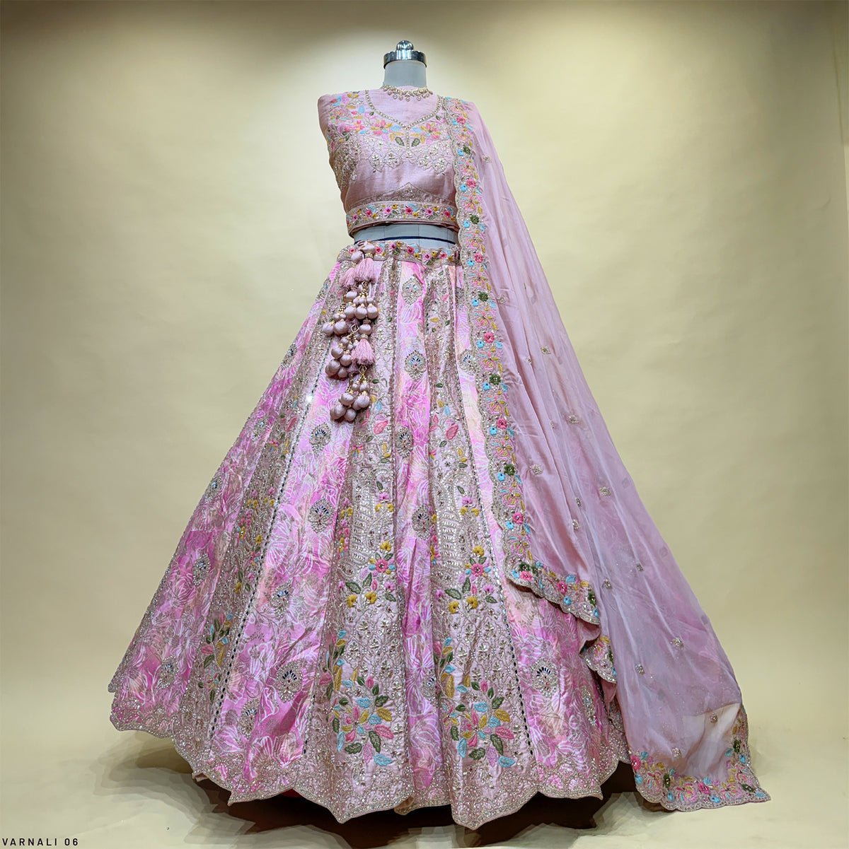 The Amber Fort Heirloom: Blue Heritage Lehenga Ensemble – Blue – view 3