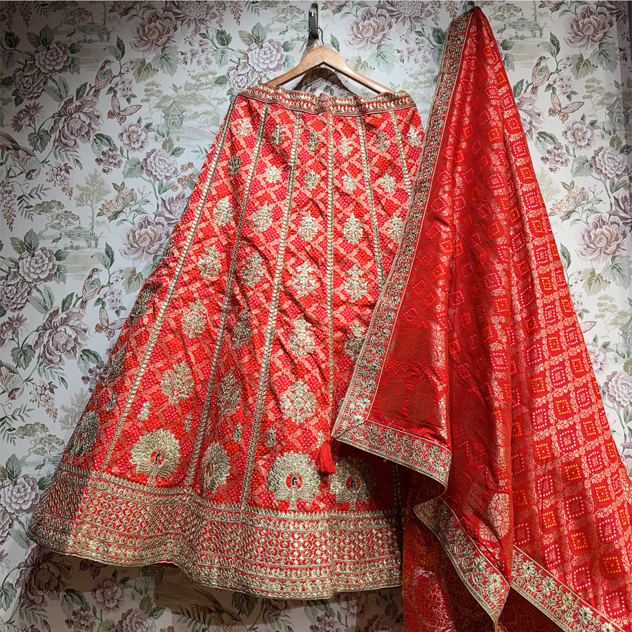 The Parampara Darbar: Red Heritage Lehenga Ensemble I