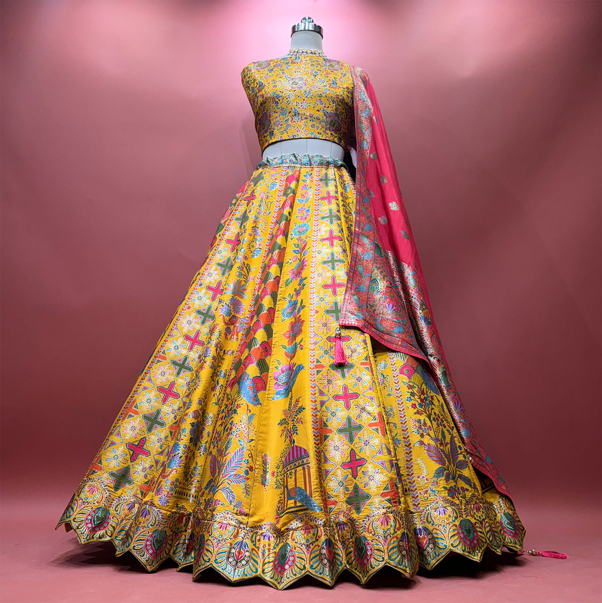 The Parampara Collection: Multi Colour Heritage Lehenga Ensemble IV – Multi Colour – view 3