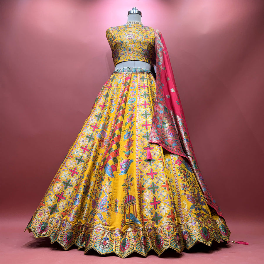 The Parampara Collection: Multi Colour Heritage Lehenga Ensemble IV