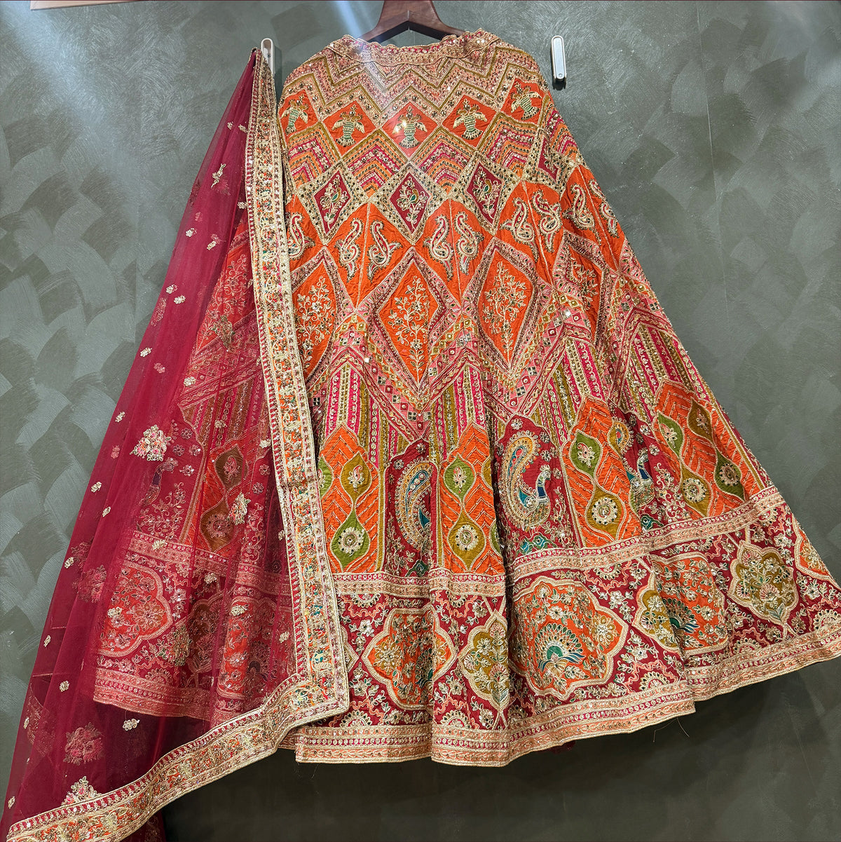 The Rang Mahal Edit: Orange Lehenga Ensemble - Orange - view 1